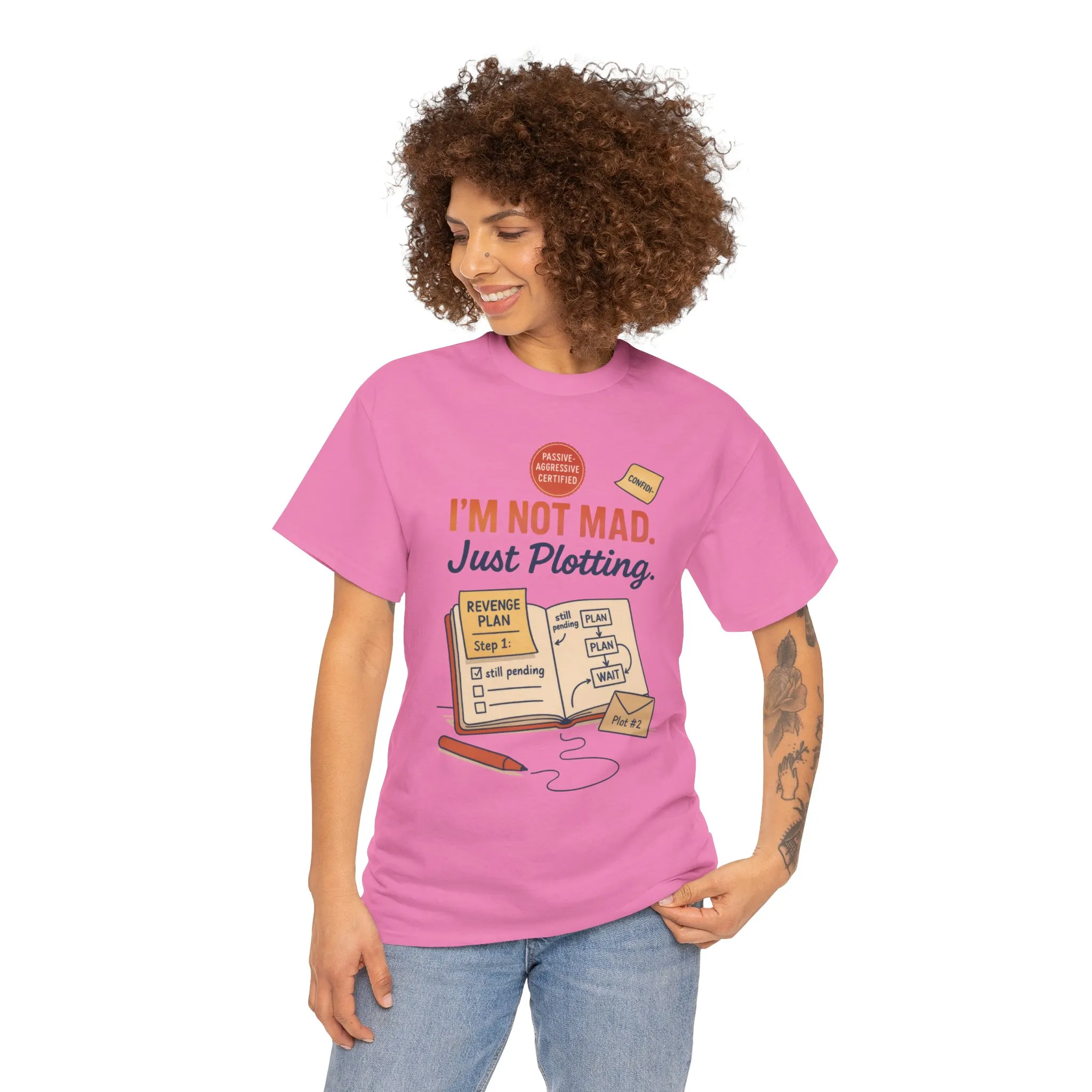 Sarcastic Women's T-Shirt, I'm Not Mad Just Plotting, Funny Passive Aggressive Revenge Tee, Funny Women's Heavy Cotton Tee, Humor Apparel - Image 29