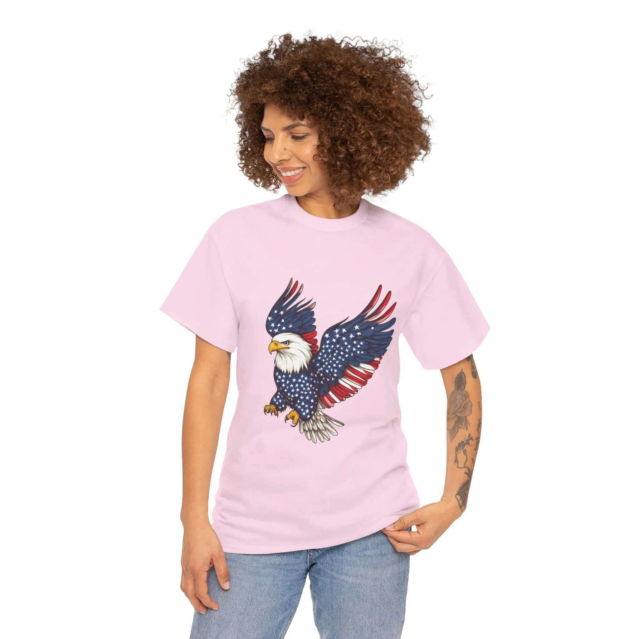 Patriotic Eagle Tee, Unisex Heavy Cotton T-Shirt for Independence Day, Memorial Day, Veterans Day, Gift for Nature Lovers, Casual Wear - Image 33