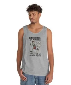 Skeleton Runner Tank for Men, Undead Jogging Club Tee, Halloween T-Shirt, Gift for Runners, Anxiety Humor Gift, Funny Graphic Tank Top