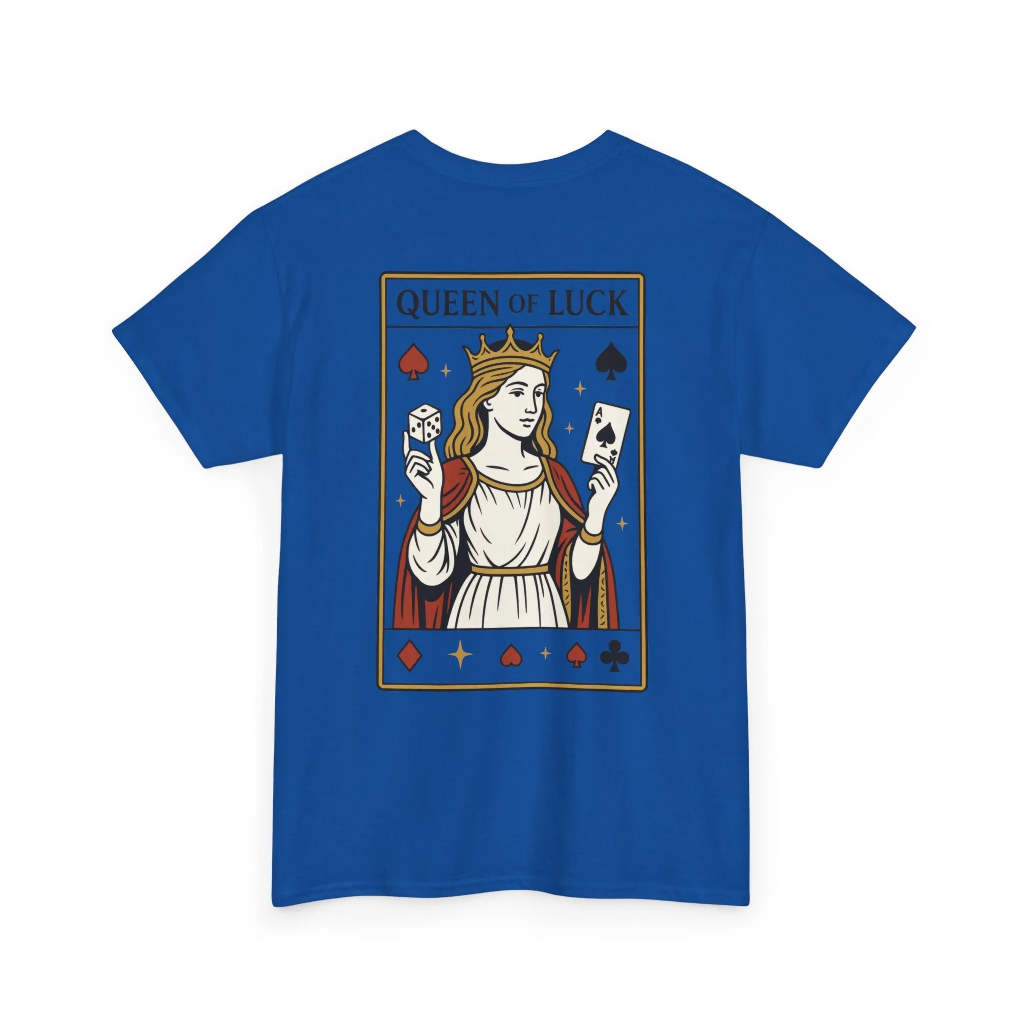 Front & Back Print unisex T-Shirt, Roll the Dice Tee for Men, Vintage Gambling Shirt, Casino Gift, Poker Gift, Card Games Gift, Queen of Luck - Image 28