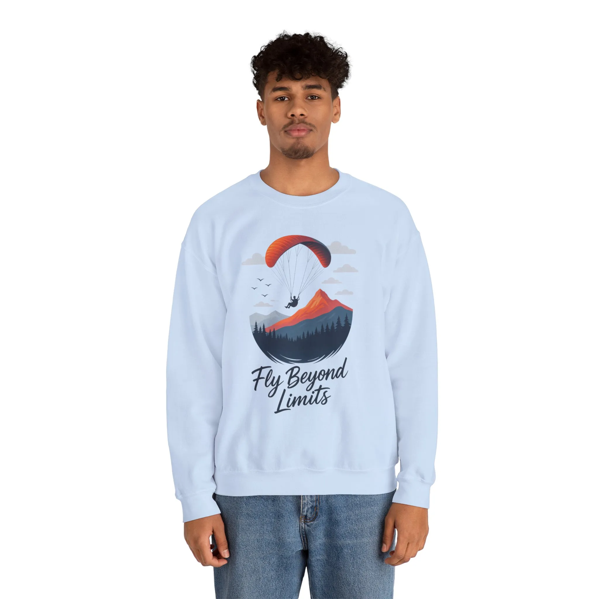 Adventure Inspiration Crewneck Sweatshirt - Fly Beyond Limits, Cozy Outdoor Outfit, Gift for Adventurers, Travel, Motivation Apparel - Image 23