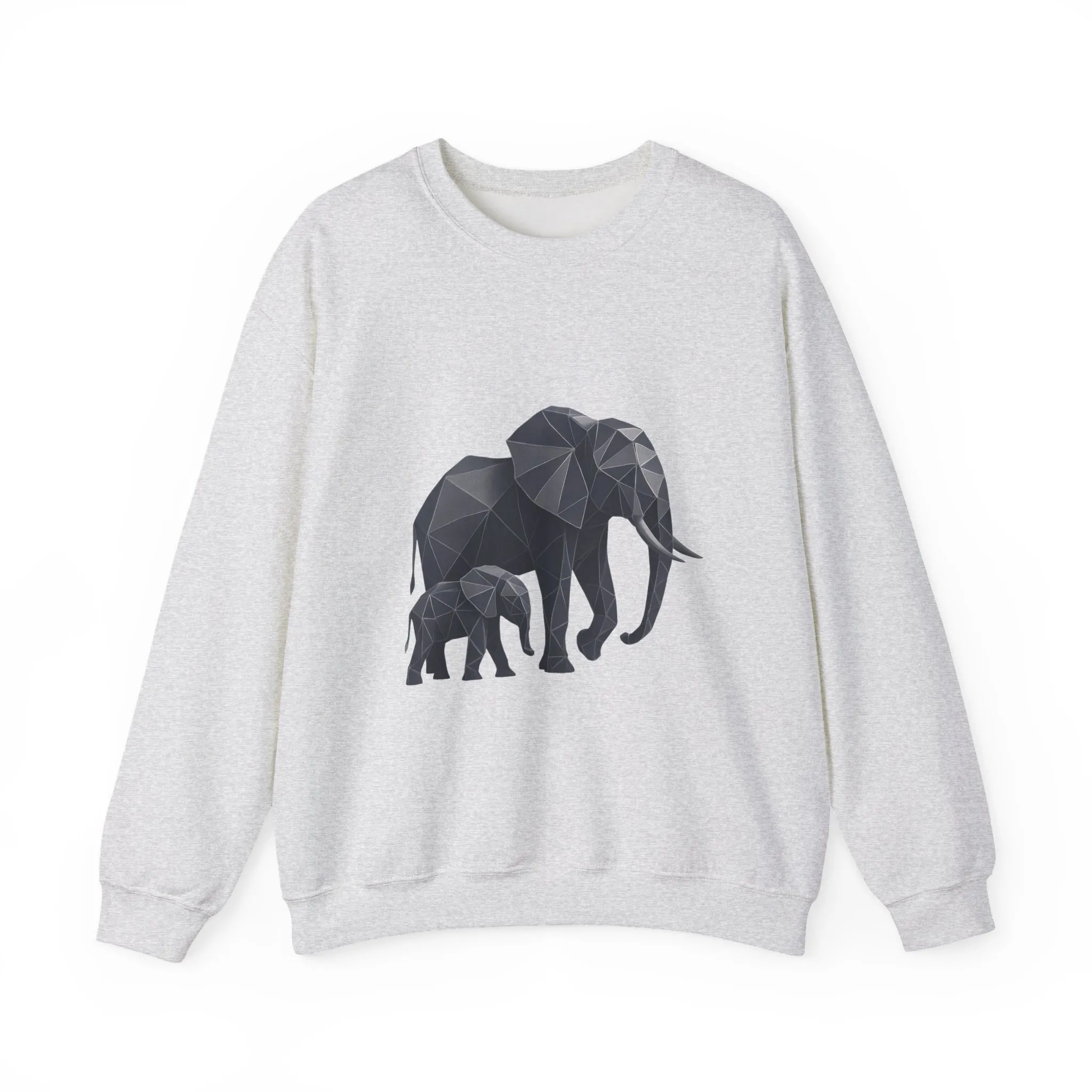 Geometric Elephant Sweatshirt, Cozy Unisex Crewneck, Animal Lover Gift, Nature Inspired Apparel, Eco-Friendly Fashion, Gift for Her - Image 4