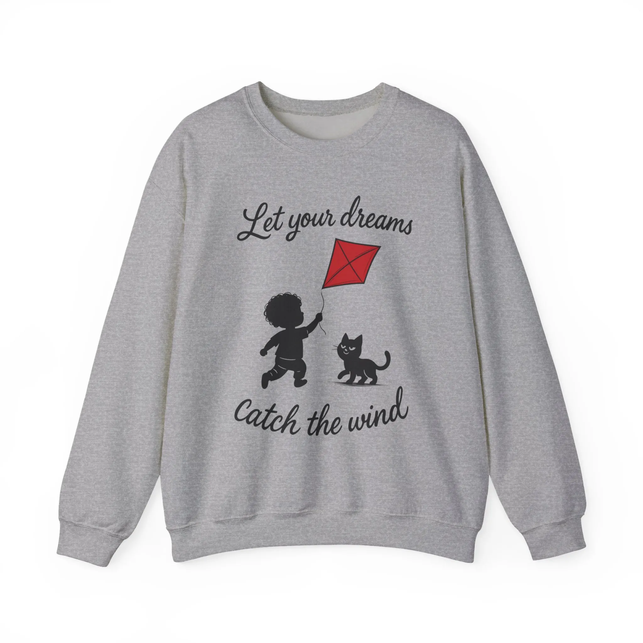 Dream Big Womens Crewneck Sweatshirt, Inspirational Gift, Cozy Lounge Wear, Cat Lover's Apparel, Kid's Motivation Sweatshirt - Image 7