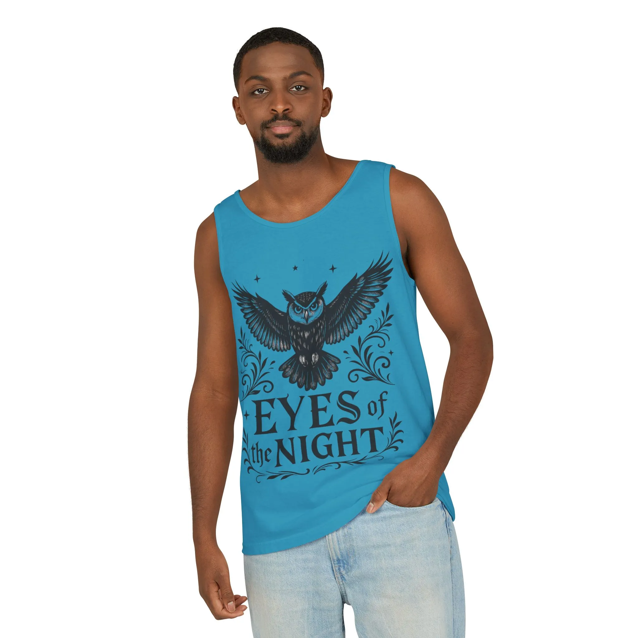 Eyes of the Night Owl Tank Top, Mens Summer Wear, Boho Aesthetic, Festival Outfit, Nature Lover Gift, Halloween Apparel - Image 27
