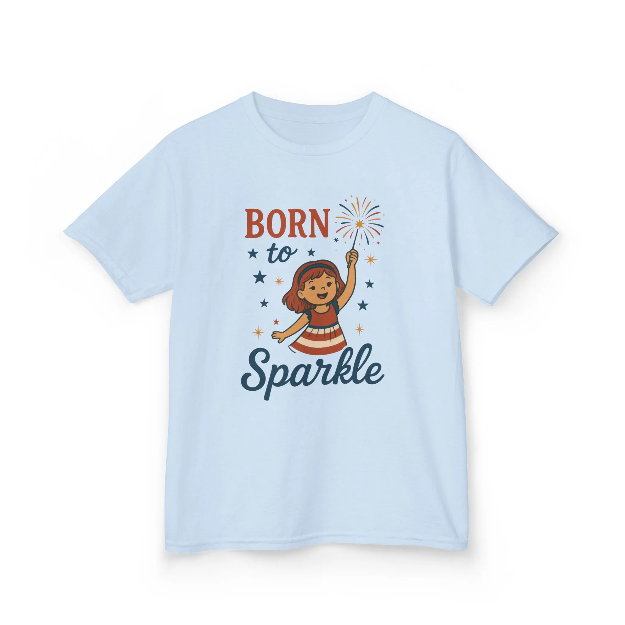 4th of July Shirt for Girls, Born to Sparkle Tee For Kids, Patriotic Fireworks Youth T-Shirt, Independence Day Outfit for Tween Girls - Image 11