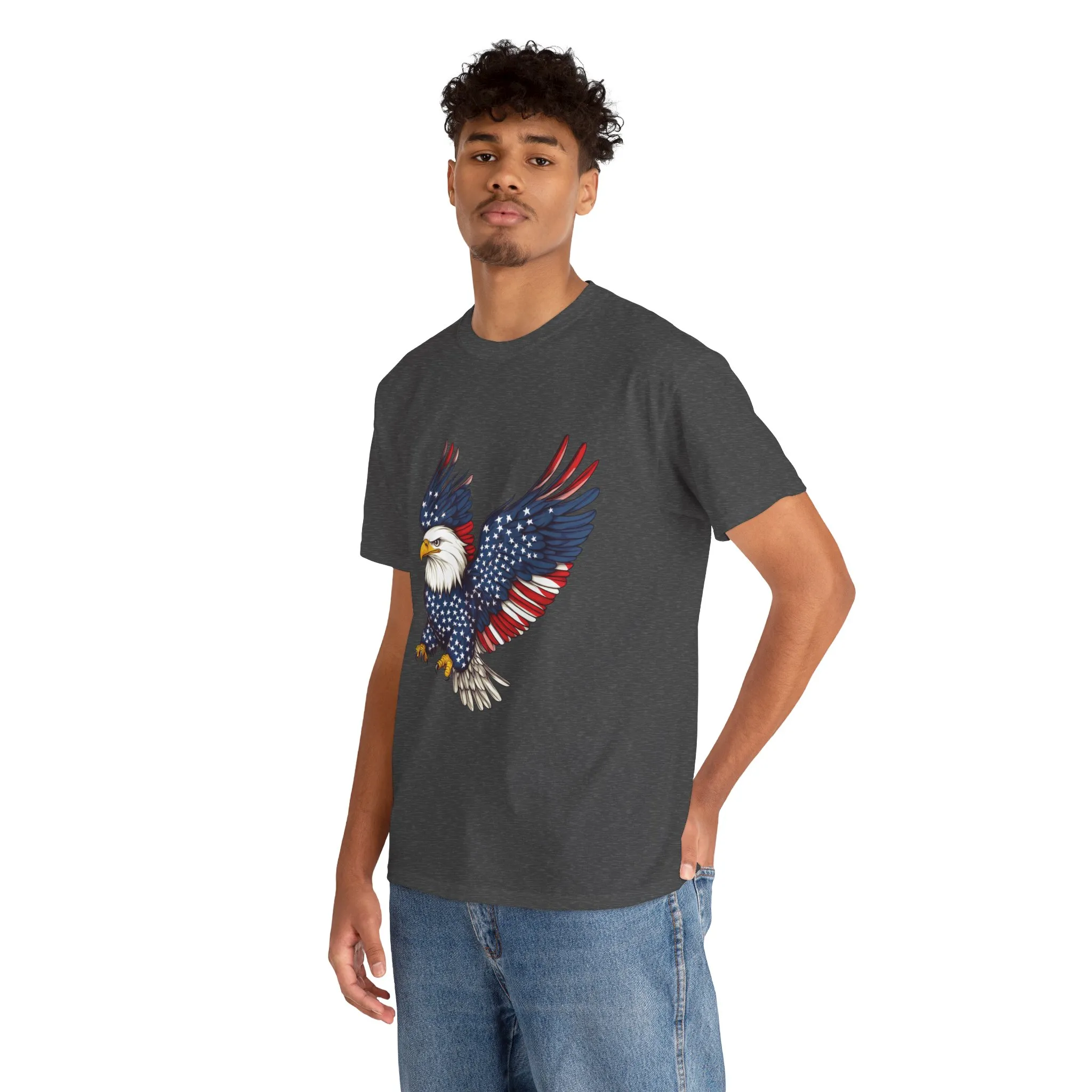 Patriotic Eagle Tee, Unisex Heavy Cotton T-Shirt for Independence Day, Memorial Day, Veterans Day, Gift for Nature Lovers, Casual Wear - Image 17