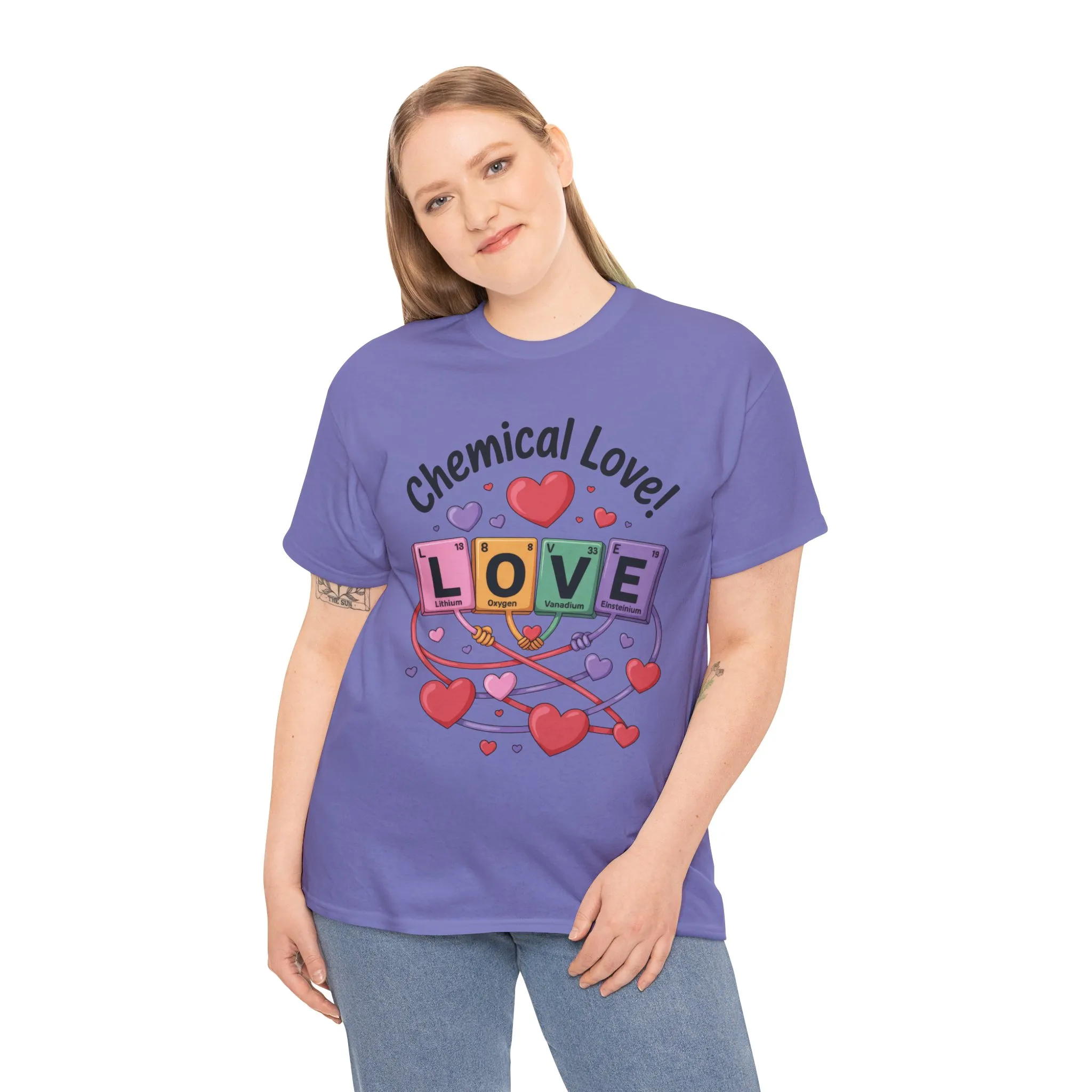 Chemical Love Unisex Heavy Cotton Tee, Cute Couple Shirt, Science Lovers Apparel, Valentines Day Top, Chemistry Lover Gift, Element Table - Image 17