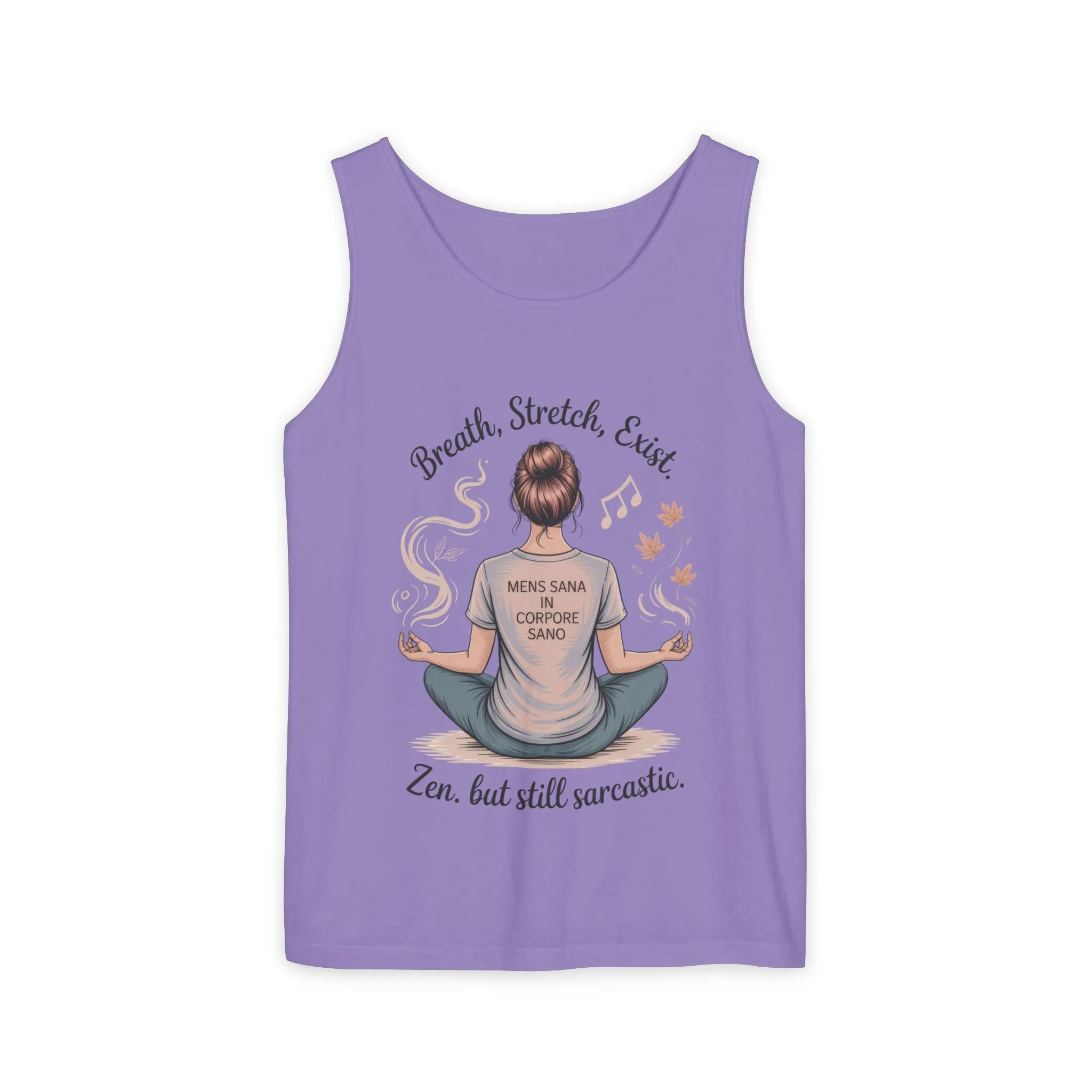 Zen Sarcastic Tank Top, Womens Meditation Shirt, Breath Stretch Exist Tee, Yoga Apparel, Gift for Mindfulness Lovers - Image 2