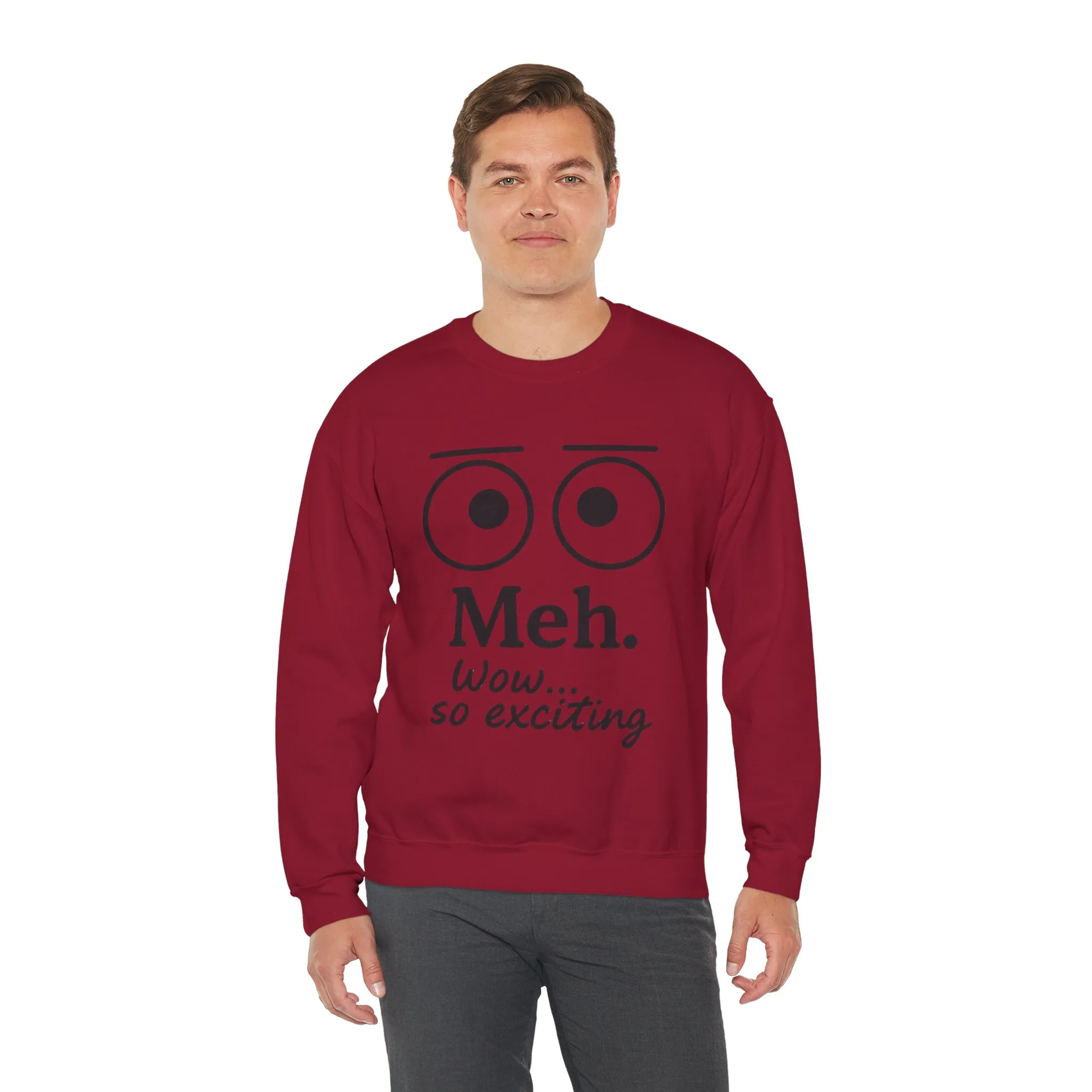 Mens Heavy Blend Crewneck with 'Meh' Design, Comfortable Apparel for Everyday Wear, Perfect for Relaxing - Image 27