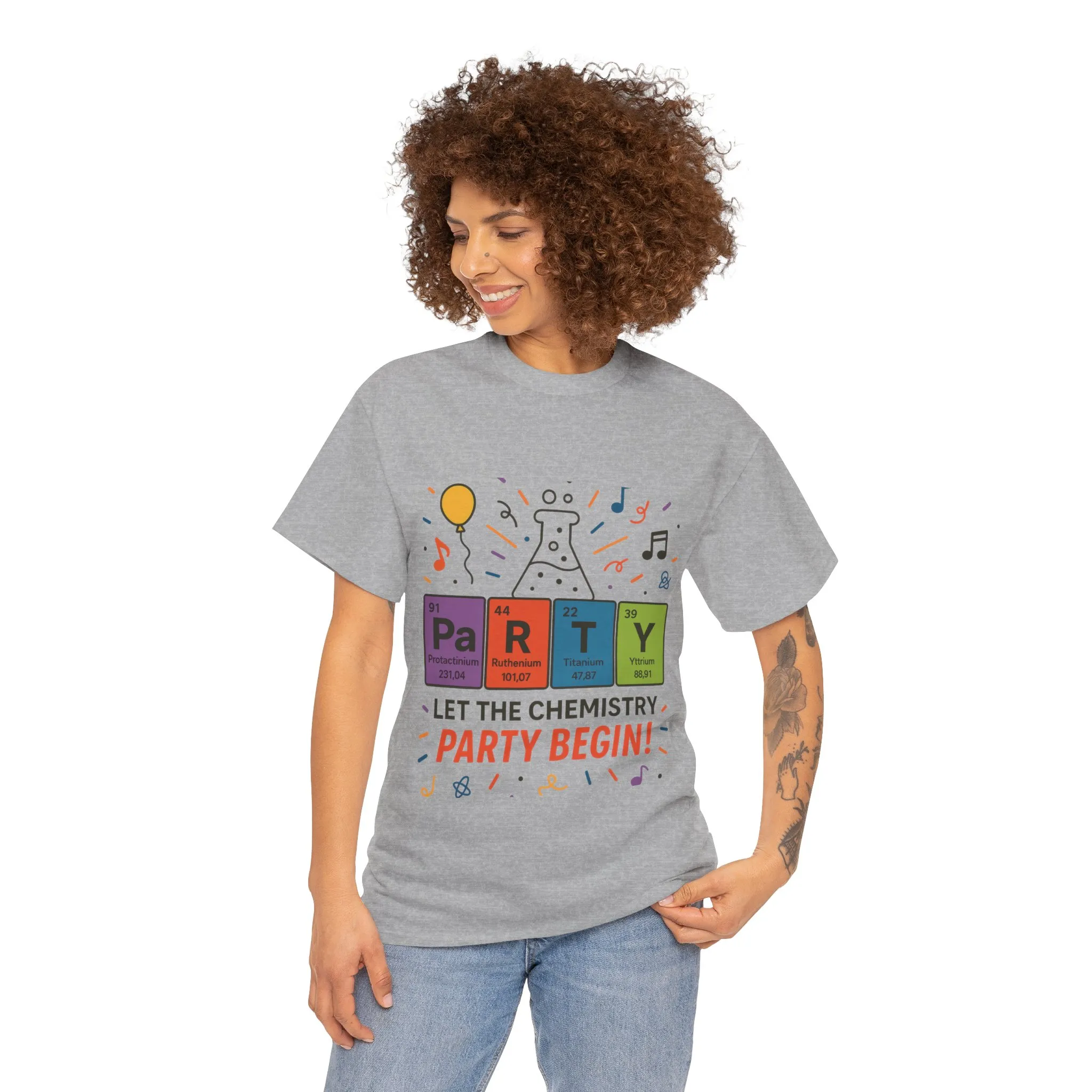 Funny Chemistry Party T-Shirt, Periodic Table PaRTY Tee, Unisex Science Humor Shirt, Gift for Chemistry Teacher,Science Tee, Nerdy Pun Shirt - Image 4