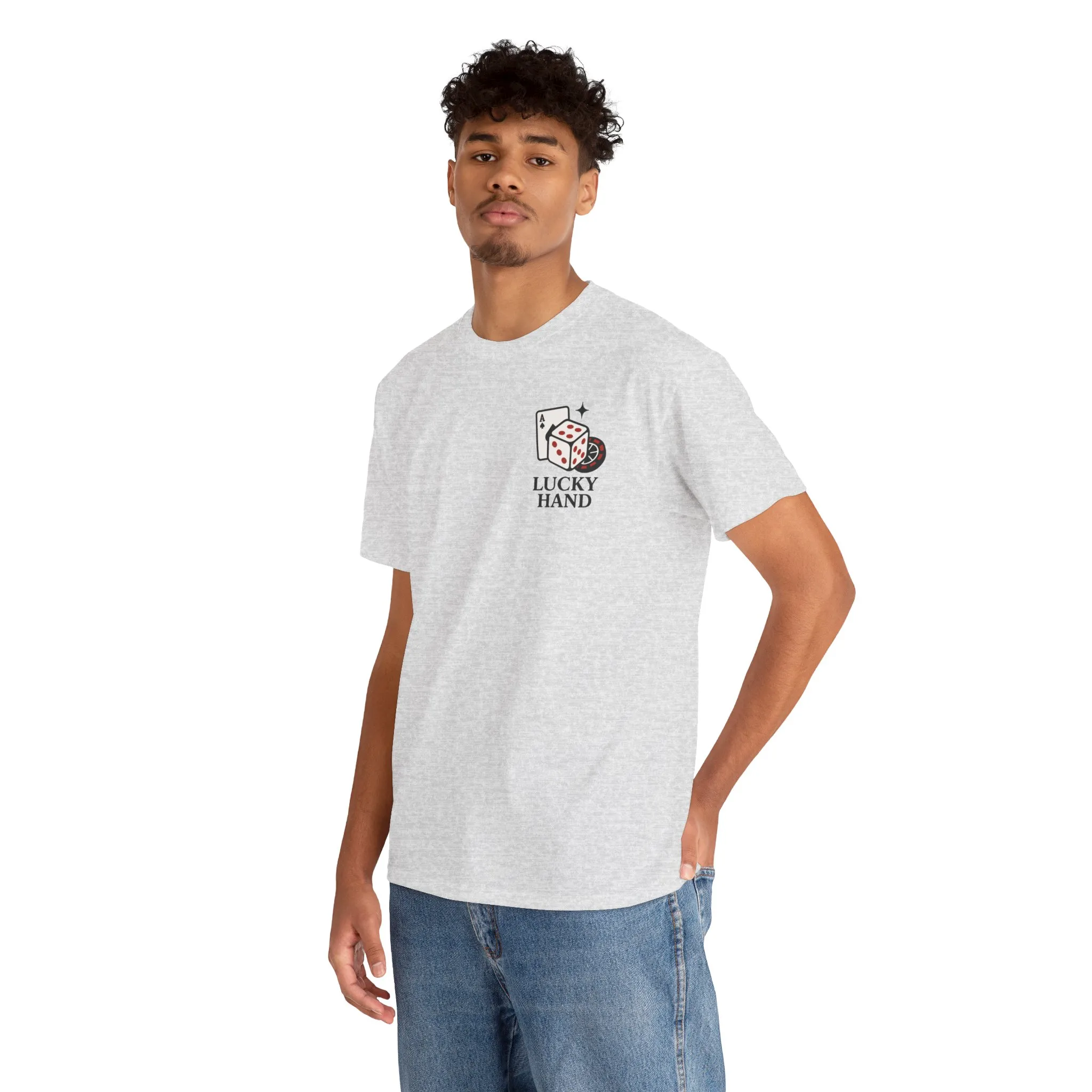 Lucky Hand Unisex Heavy Cotton Tee, Casino T-Shirt, Gambler Gift, Gambling Humor Tee, Playful Gaming Apparel, Lucky Shirt, Slot Machine Tee - Image 8