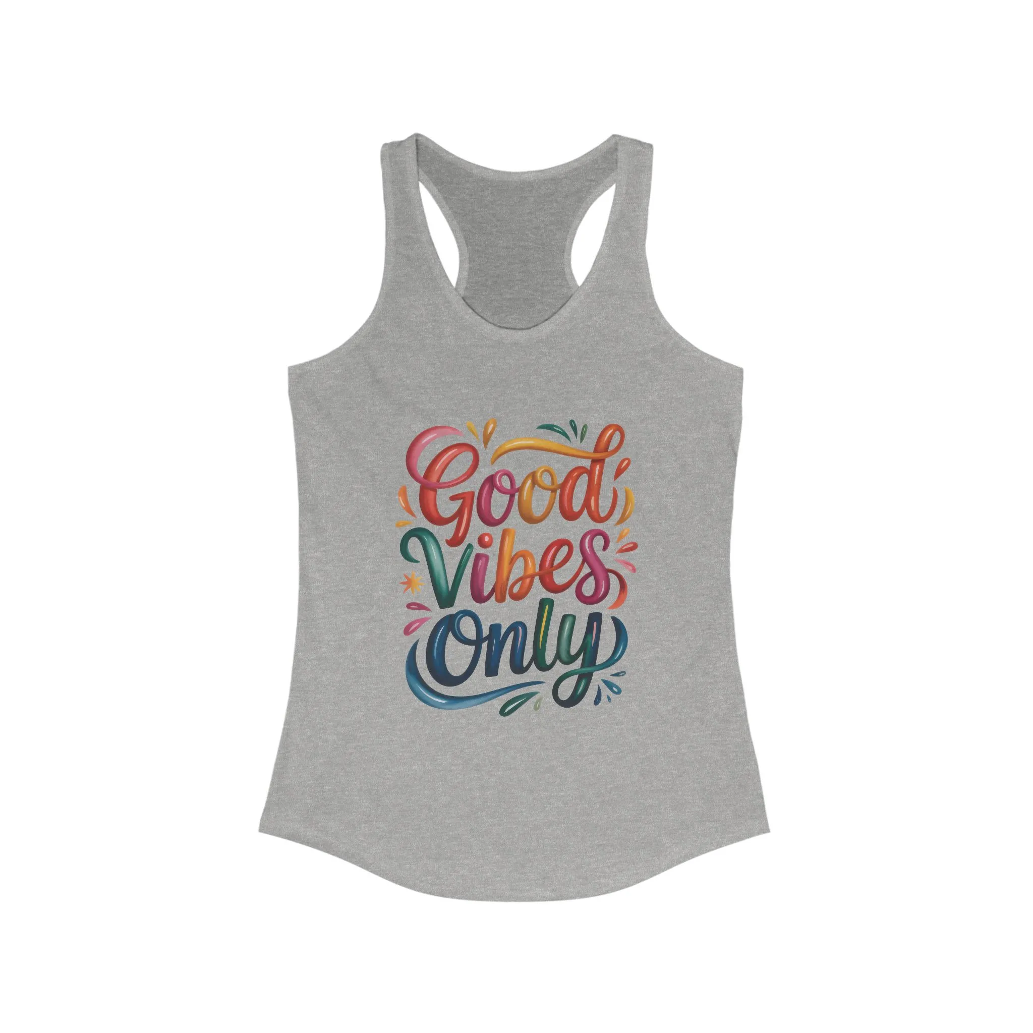 Good Vibes Only Women's Racerback Tank, Summer Top, Workout Shirt, Festival Wear, Gift for Her, Casual Style - Image 5