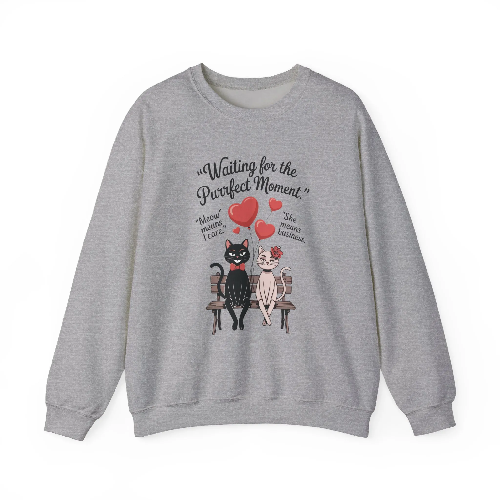 Cute Cat Lovers Womens Sweatshirt, Cozy Gift for Pet Owners, Perfect for Valentine's Day, Animal Lover Apparel, Relaxed Love Sweatshirt - Image 10