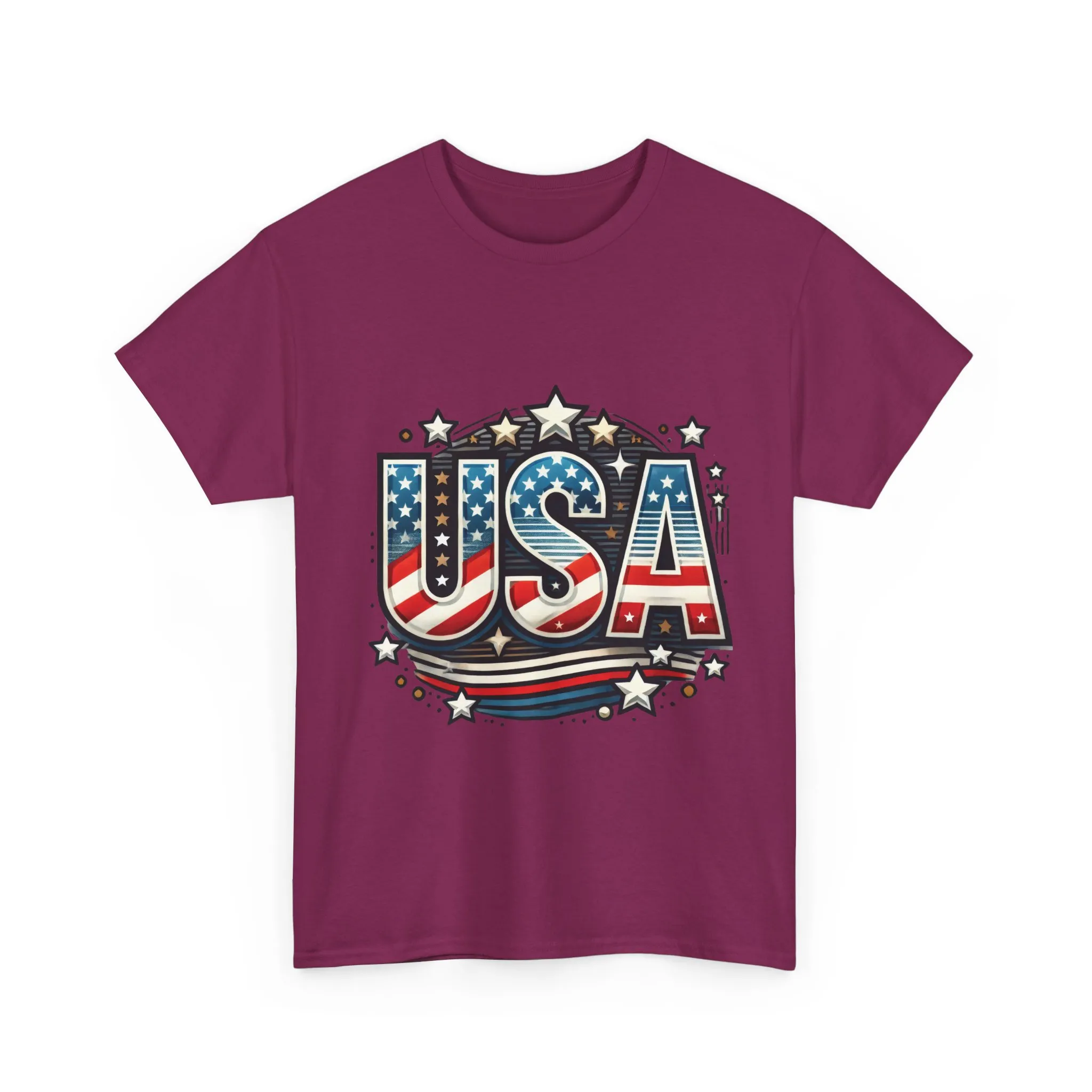 Patriotic USA T-Shirt, Unisex Heavy Cotton Tee for Independence Day, Memorial Day, 4th of July, Casual Wear, Gifts - Image 32