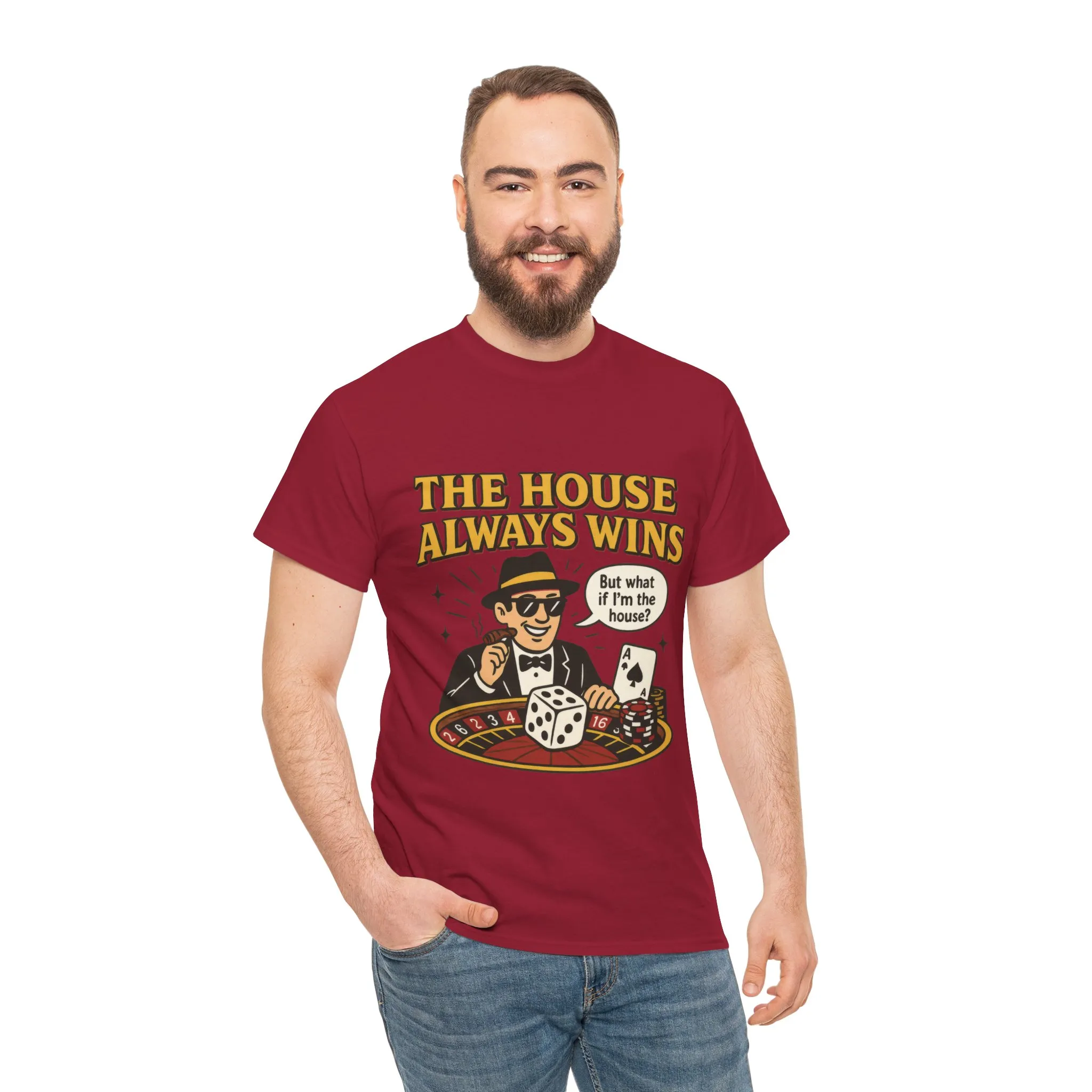 Vintage Casino Humor Unisex Tee, Funny Gambling Shirt, Gift for Gamblers, House Always Wins T-Shirt, Vegas Style Gift, Casino Quote Tee - Image 34