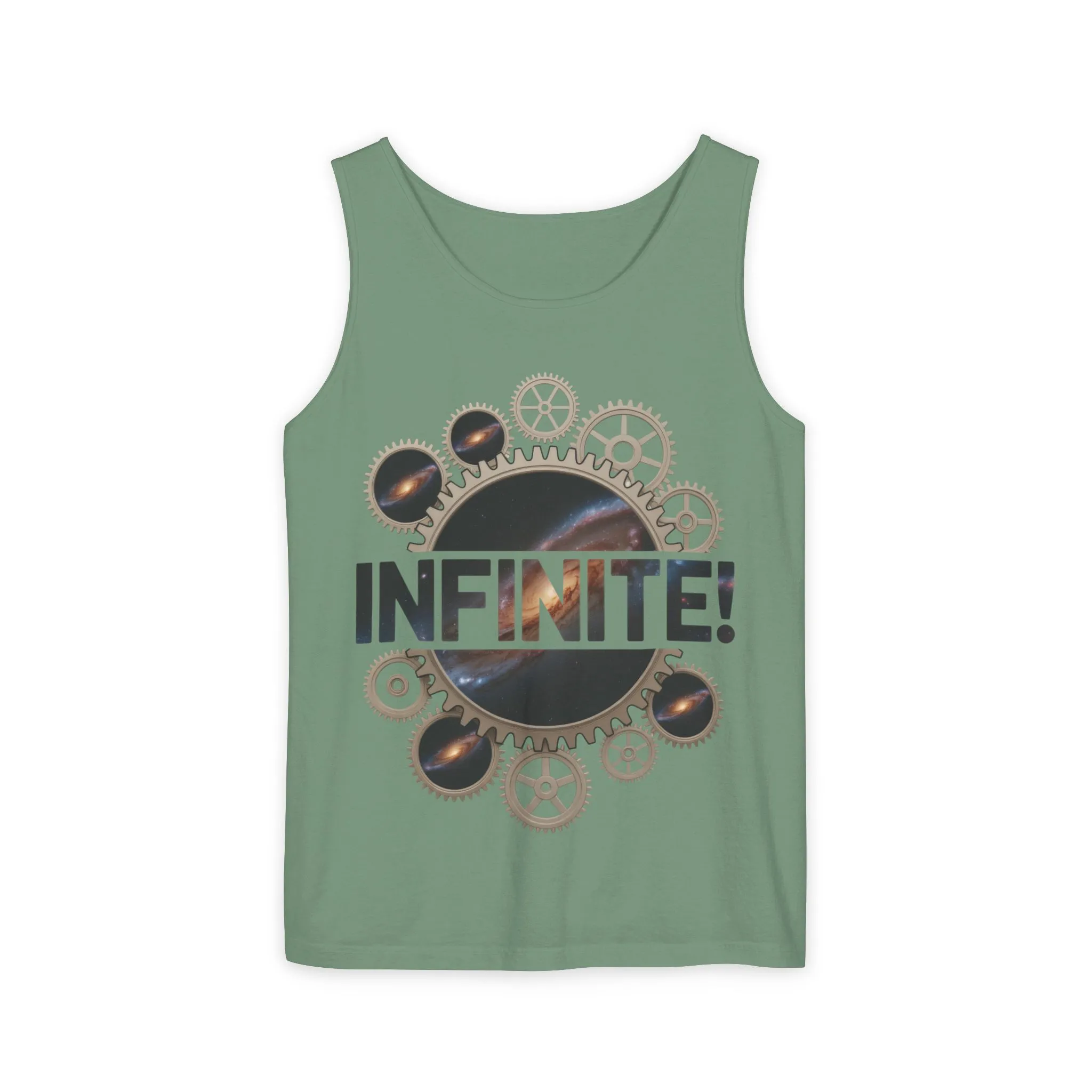 Men's INFINITE! Steampunk Space Gears T-Shirt, Cosmic Mechanical Design Tee for Sci-Fi & Engineering Lovers, Workout Shirt - Image 16