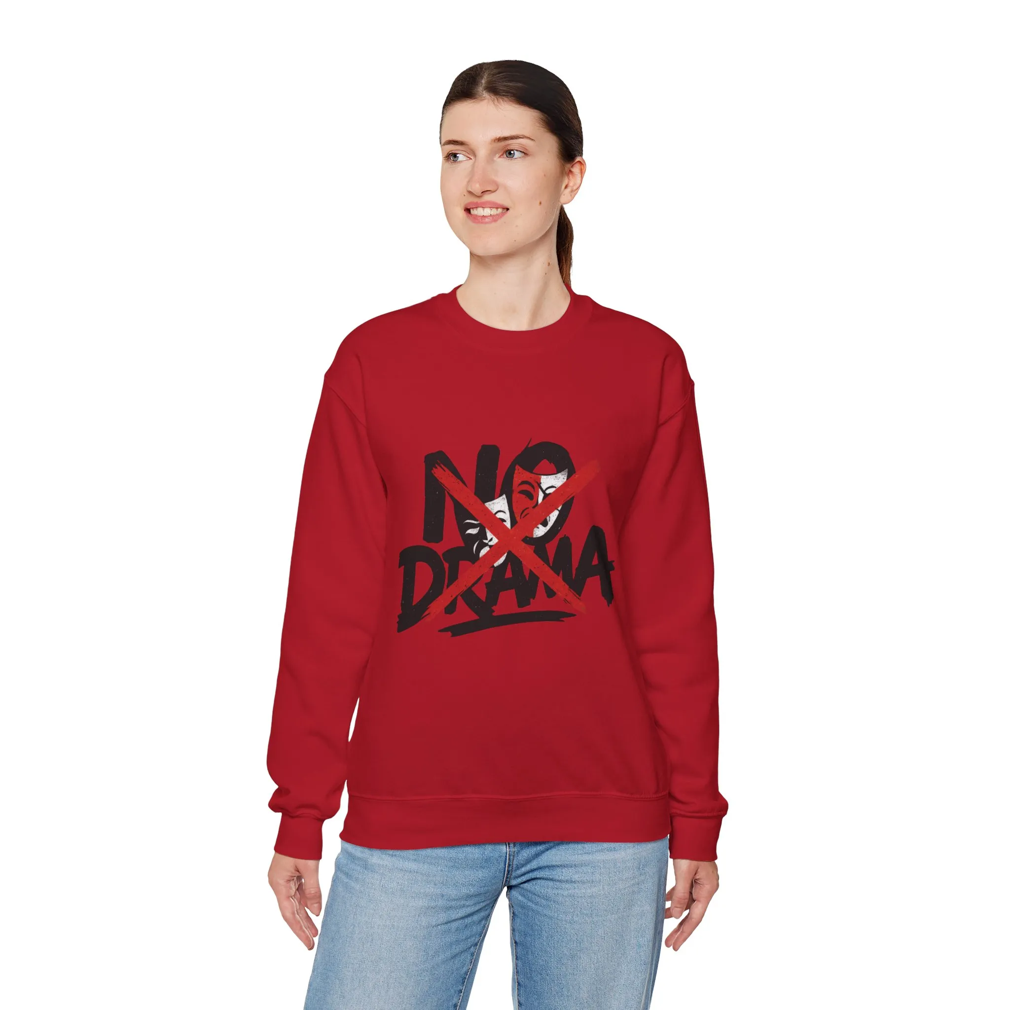 No Drama Crewneck Womens Sweatshirt, Cozy Sweatshirt, Relaxed Fit Pullover, Casual Gift for Friends, Everyday Comfort Apparel - Image 27