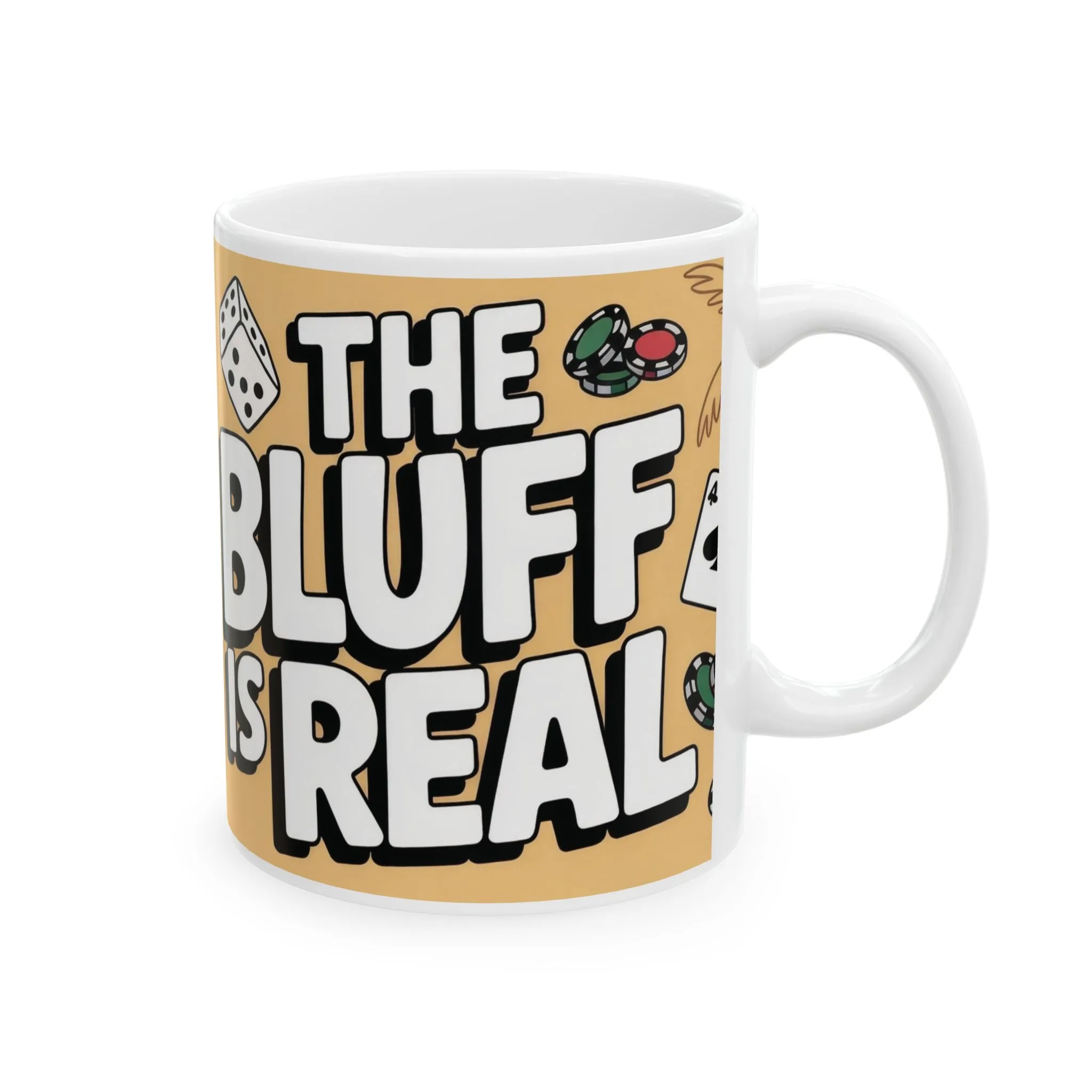 The Bluff Is Real Mug, Funny Poker Dog Coffee Cup, Gambling Gift, All In Poker Lover Humor, for Card Game Nights, Fun Gifts for Gamers - Image 5