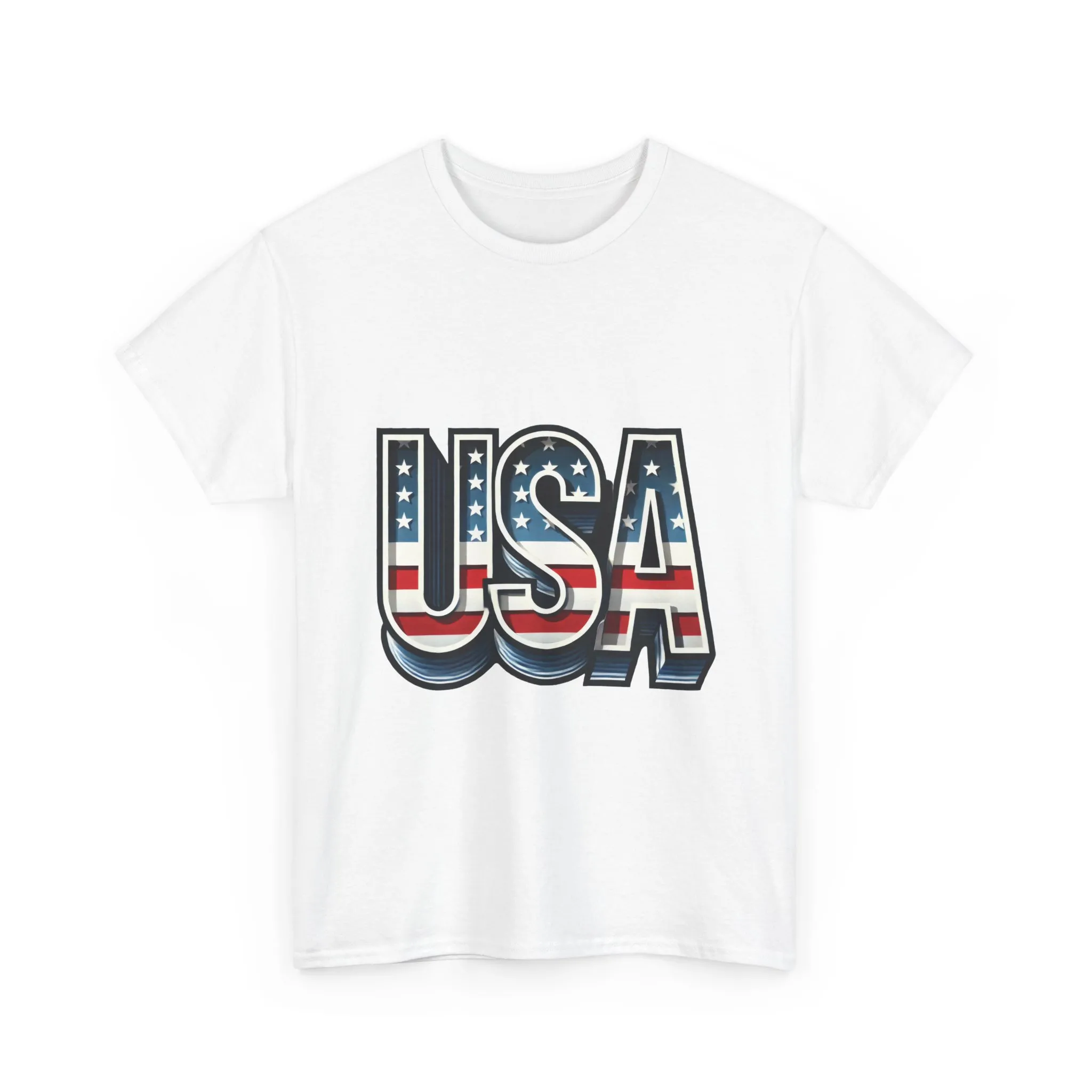 USA Patriotic Unisex Heavy Cotton Tee, American Pride Shirt, July 4th T-Shirt, Independence Day Apparel, Casual Summer Top - Image 4