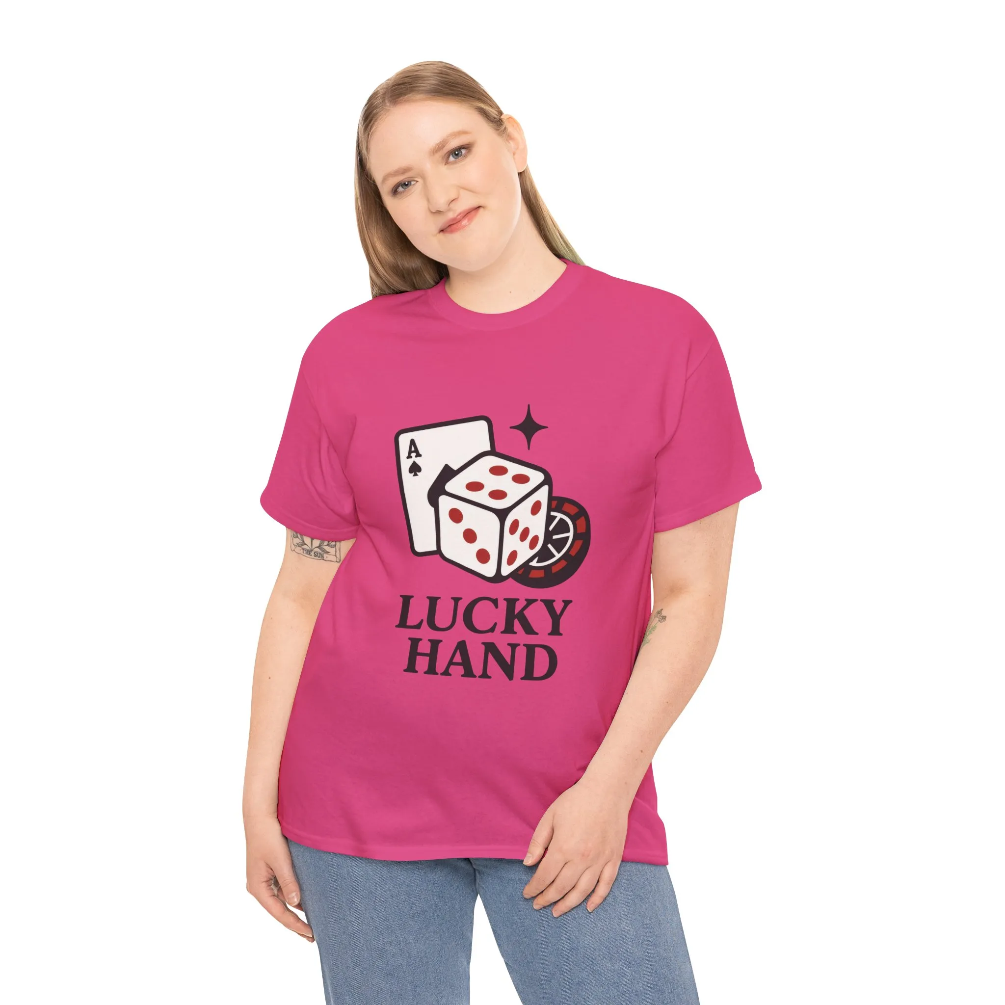 Lucky Hand Unisex Heavy Cotton Tee, Gambling Shirt, Casino Wear, Good Luck Gift, Poker T-Shirt, Casual Vintage Style - Image 24