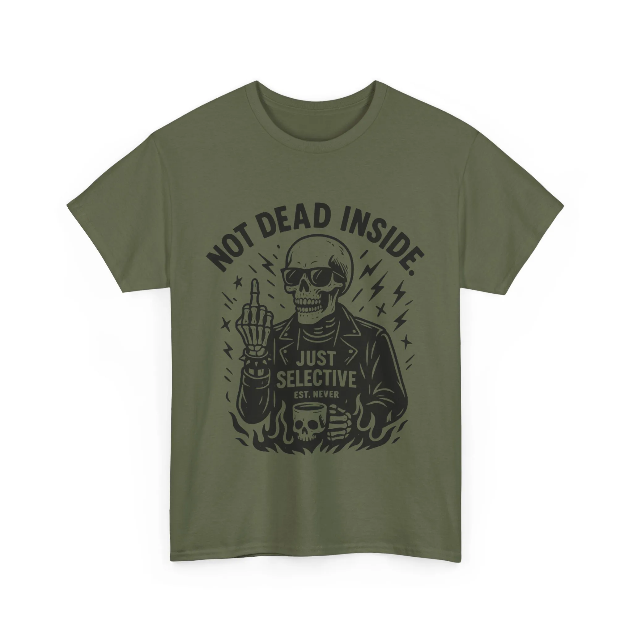 Mens Dark Humor Graphic Shirt, Not Dead Inside, Funny Graphic Shirt for Casual Wear, Gifts for Him, Halloween, Occasions, Funny Skeleton Tee - Image 13