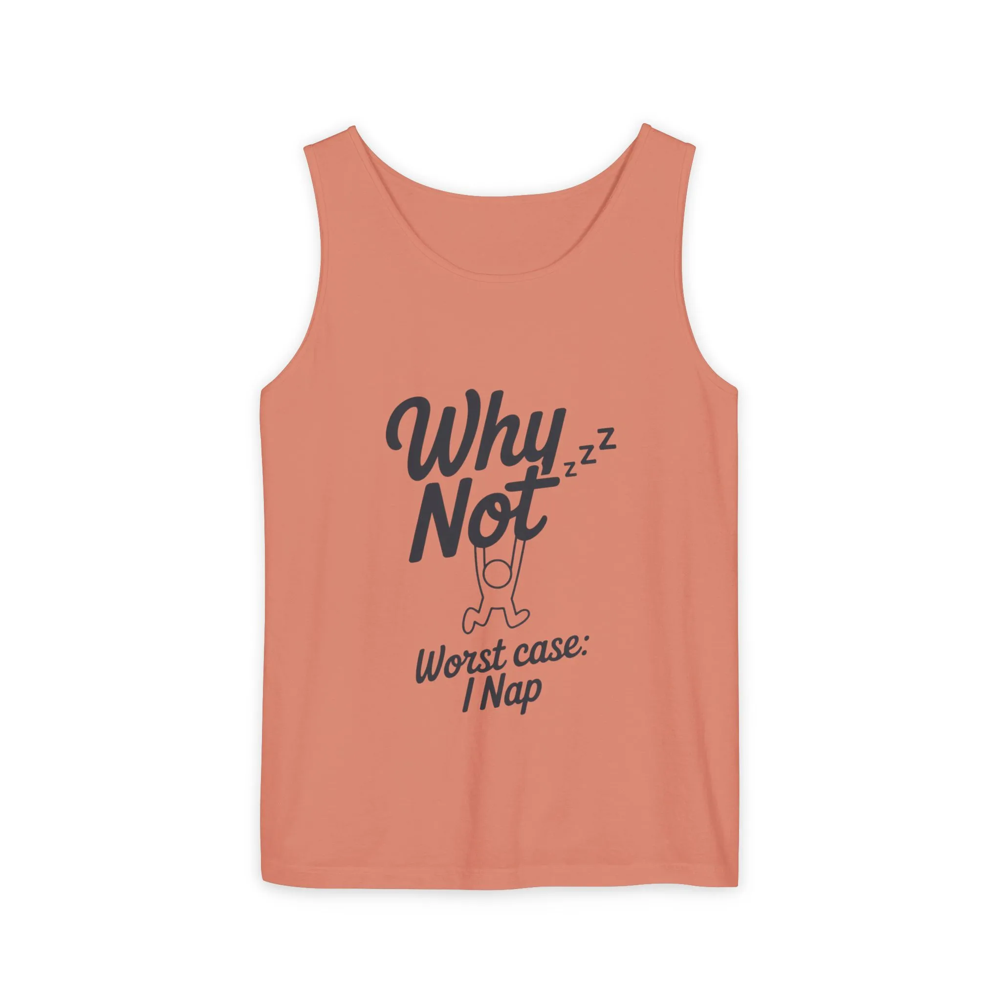 Comfy Mens Tank Top - Why Not? | Perfect for Relaxing, Gift for Nappers, Summer Wear, Vacation Apparel, Hilarious Lounge Top - Image 5