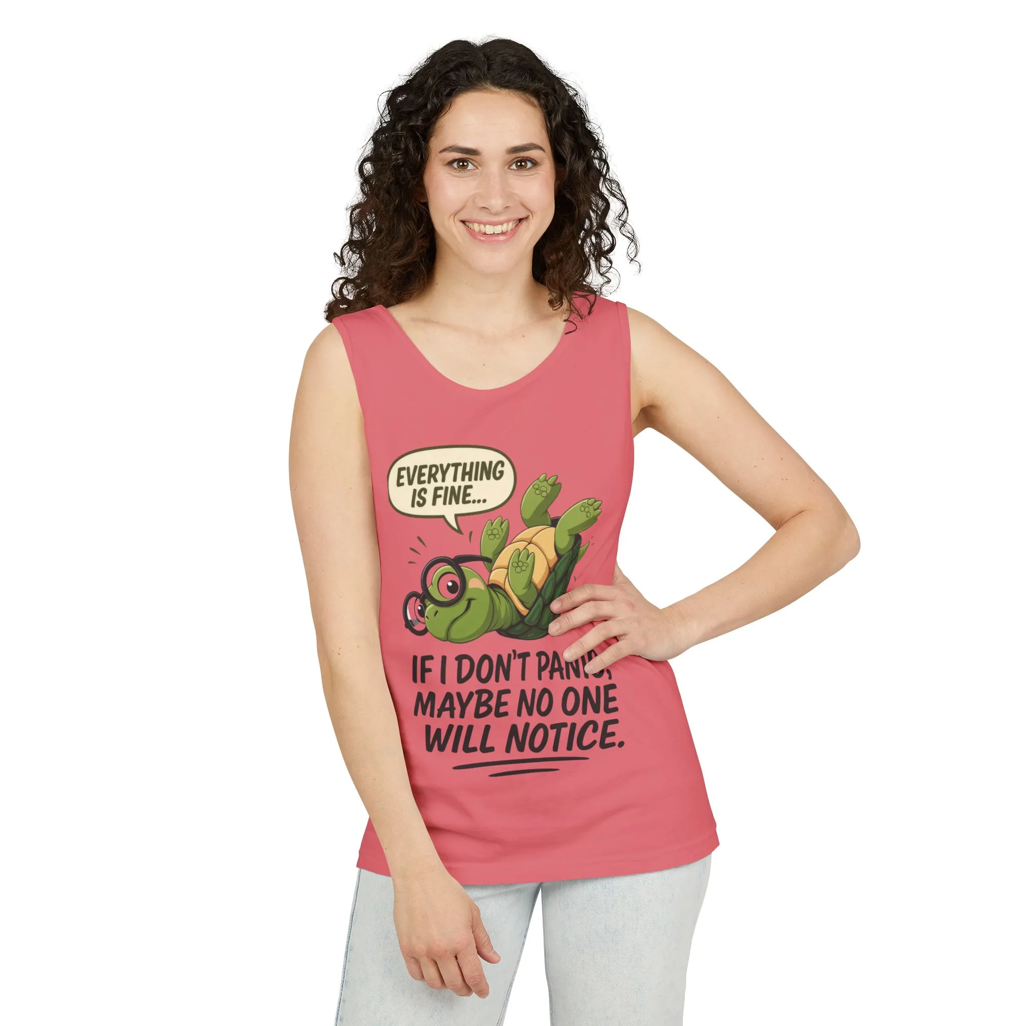 Funny Turtle Womens Tank Top, Everything is Fine, Womens Summer Apparel, Relaxed Fit, Pool Party, Beachwear, Humorous Gift - Image 20