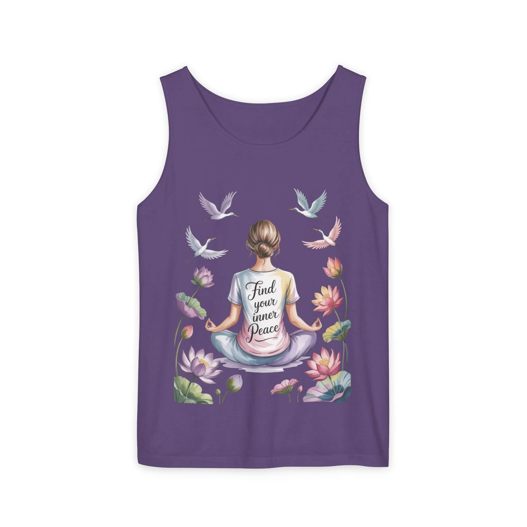 Meditation Floral Womens Tank Top, Find Your Inner Peace, Yoga Apparel, Gift for Mindfulness, Summer Relaxed Wear - Image 16