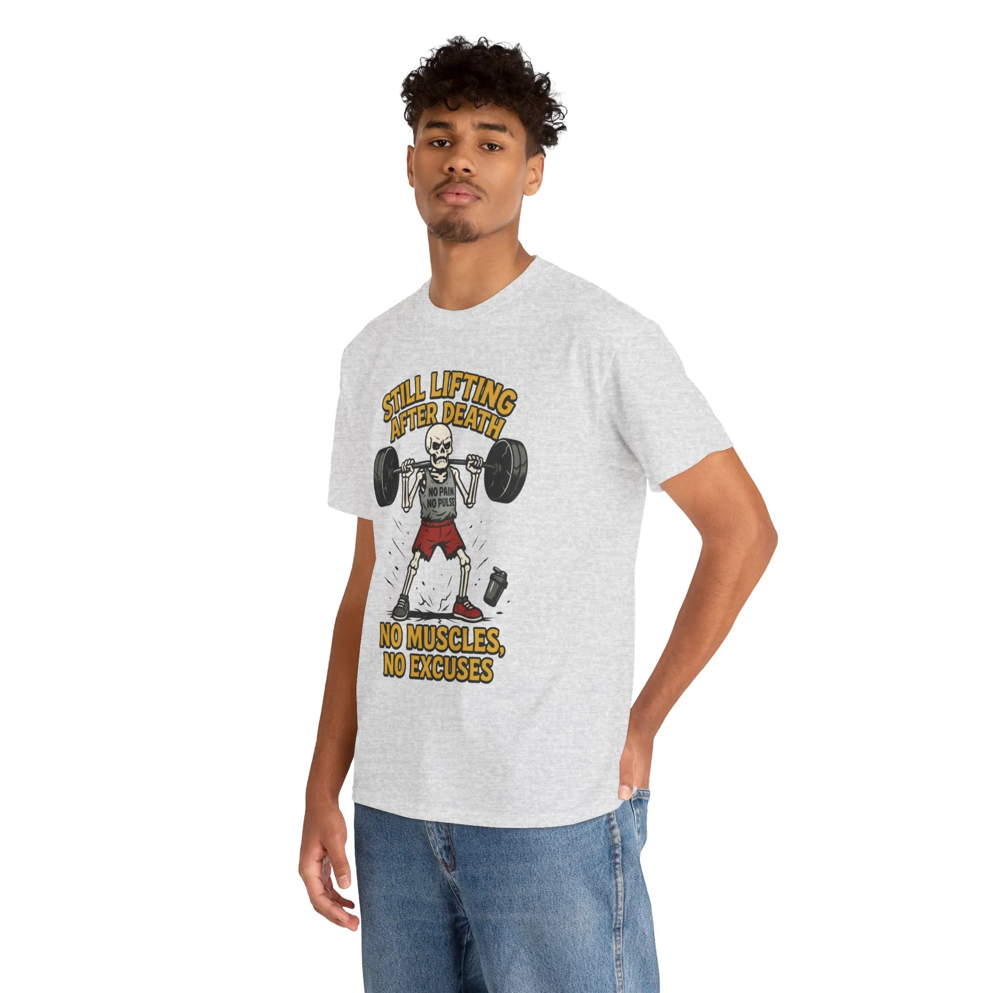Funny Skeleton Gym T-Shirt, Still Lifting After Death, Funny Workout Shirt for Men, Fitness Gift, Halloween Apparel, Unisex Cotton Tee - Image 33