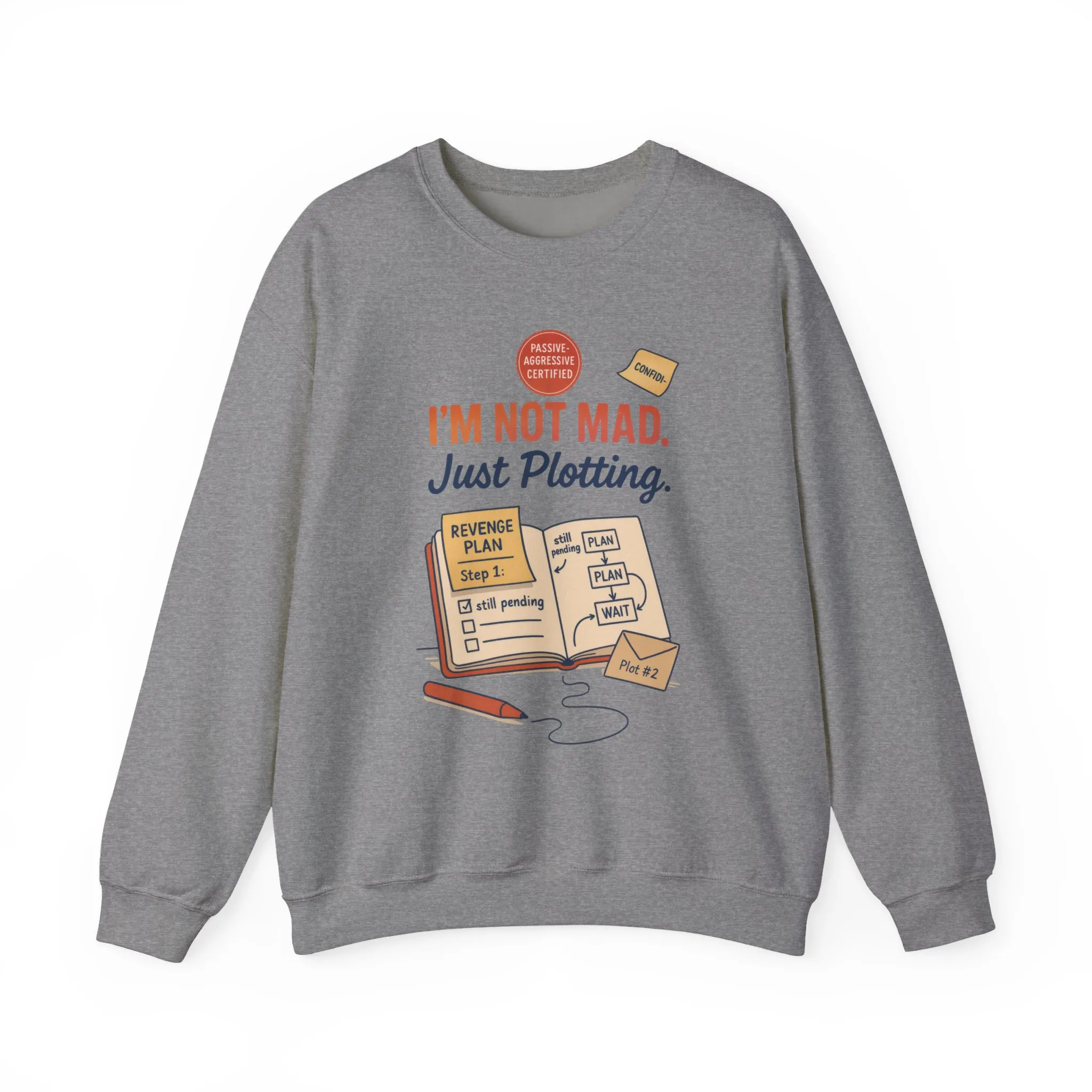 Funny Women's Revenge Sweatshirt, I'm Not Mad Just Plotting, Passive Aggressive Sarcastic Crewneck for Her, Funny Plotting Sweatshirt - Image 13