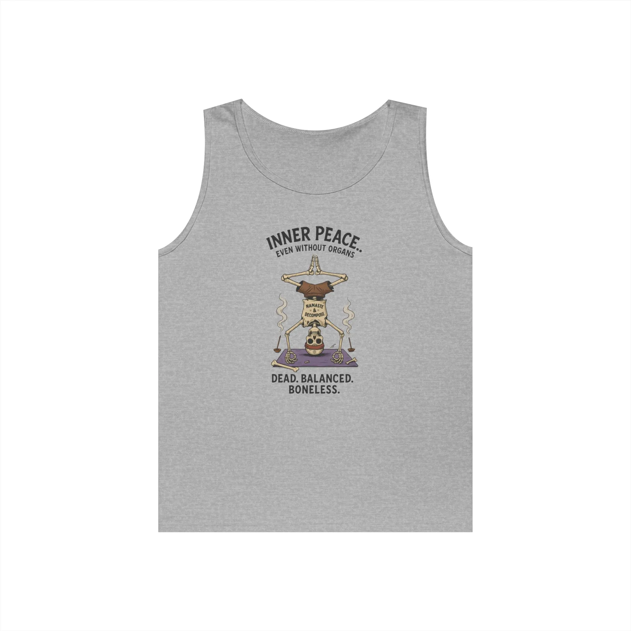 Inner Peace Skeleton Yoga Unisex Tank Top, Dark Humor Meditation Tee, Gift for Mindfulness Lovers, Yoga Shirt, Peaceful Vibes - Image 7