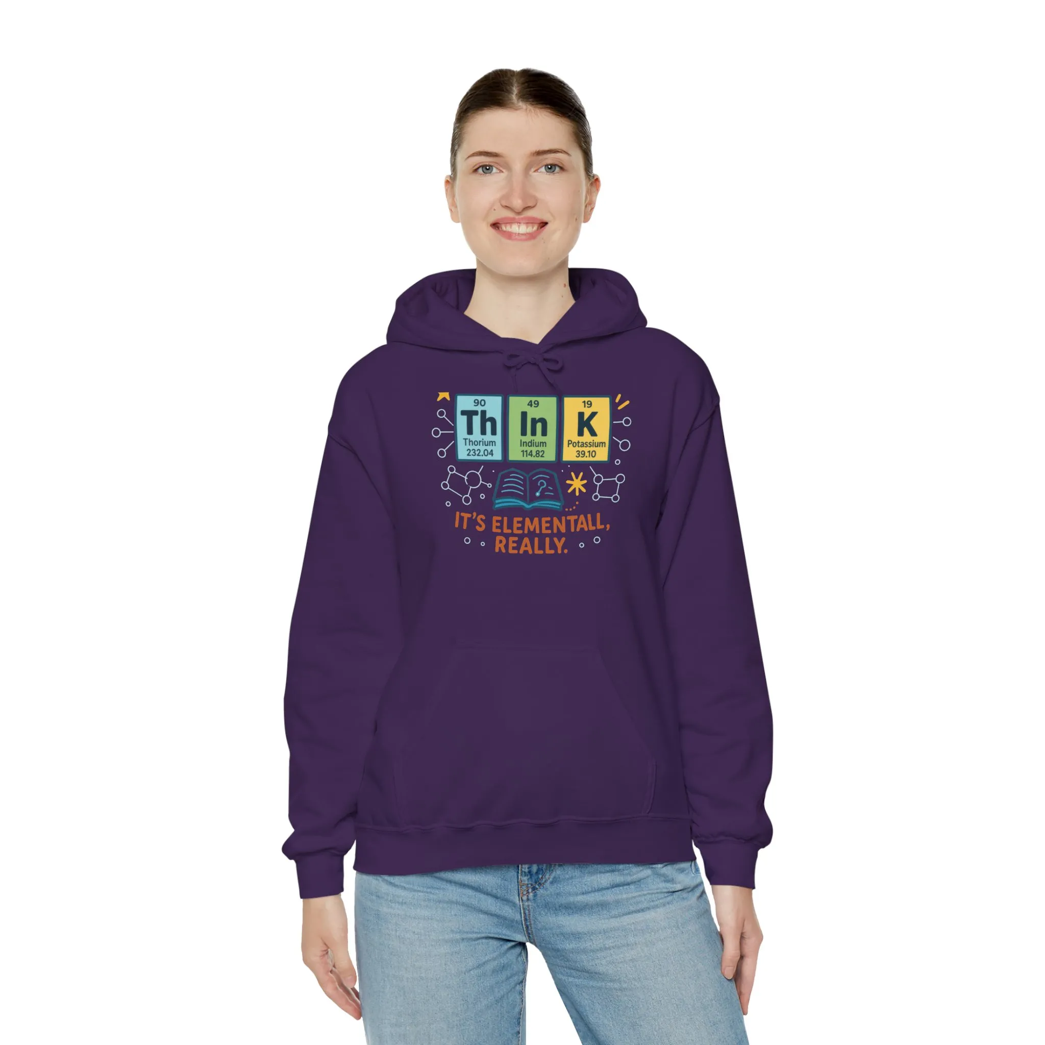 Think Hoodie for Women, Funny Chemistry Hoodie, Element of Humor Science Sweatshirt, Nerdy Gift for Her, Gift for Students, Science Lovers - Image 4