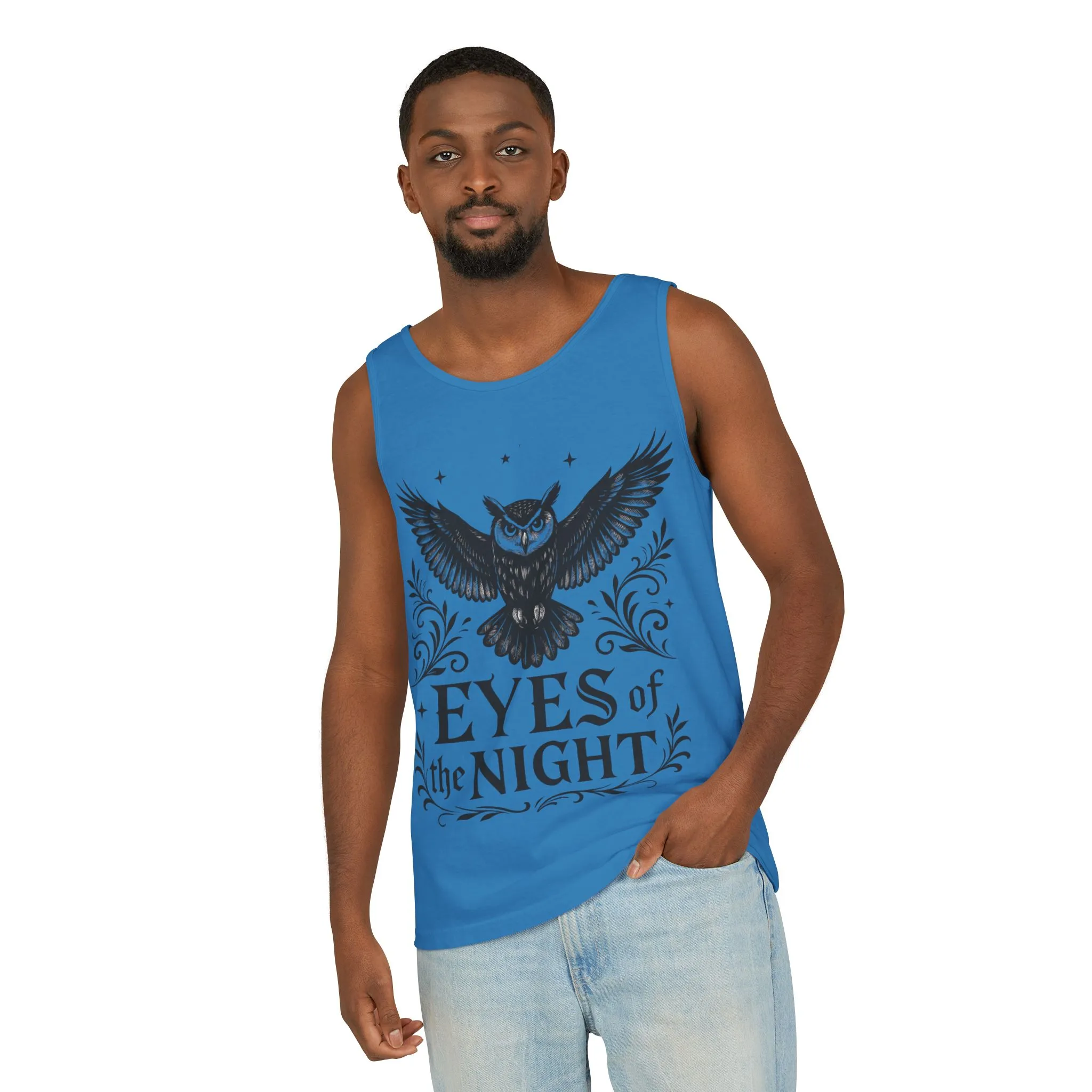 Eyes of the Night Owl Tank Top, Mens Summer Wear, Boho Aesthetic, Festival Outfit, Nature Lover Gift, Halloween Apparel - Image 39