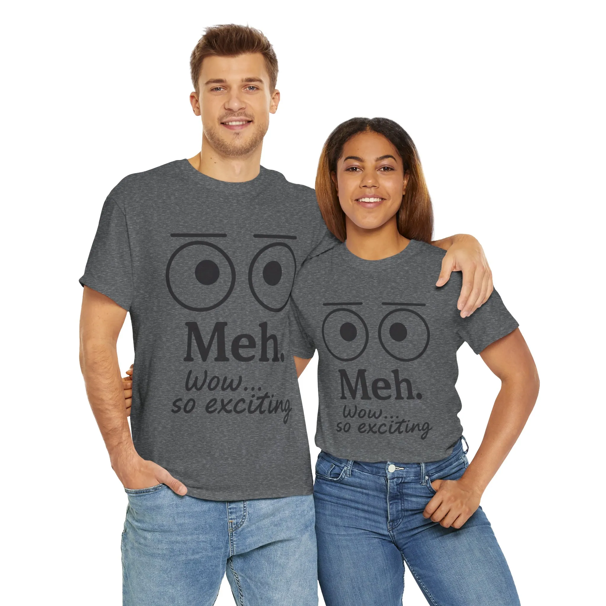 Funny Unisex Heavy Cotton Tee - 'Meh' Graphic Shirt, Casual Wear, Gift for Friends, Humor Tee, Everyday Outfit - Image 14