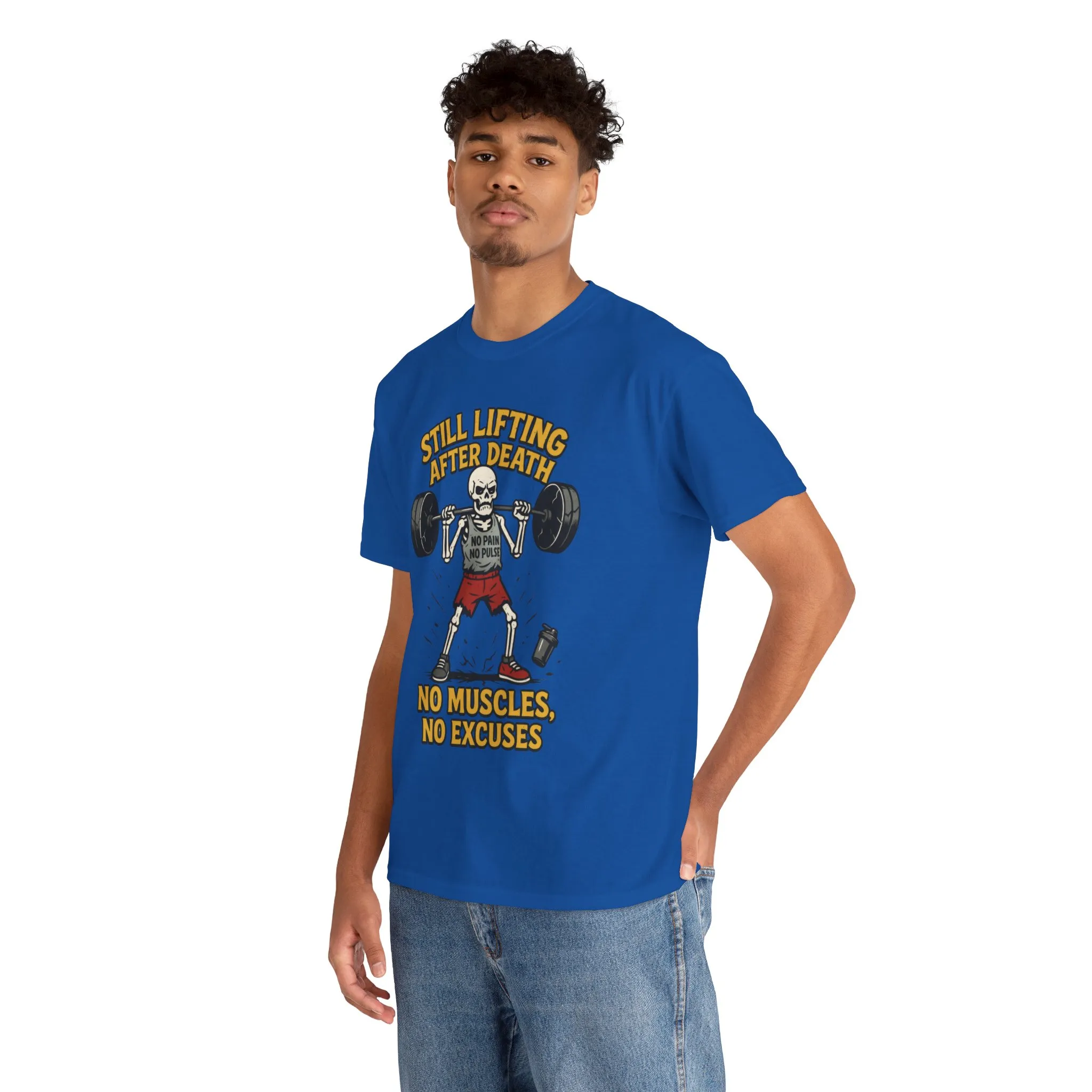 Funny Skeleton Gym T-Shirt, Still Lifting After Death, Funny Workout Shirt for Men, Fitness Gift, Halloween Apparel, Unisex Cotton Tee - Image 30