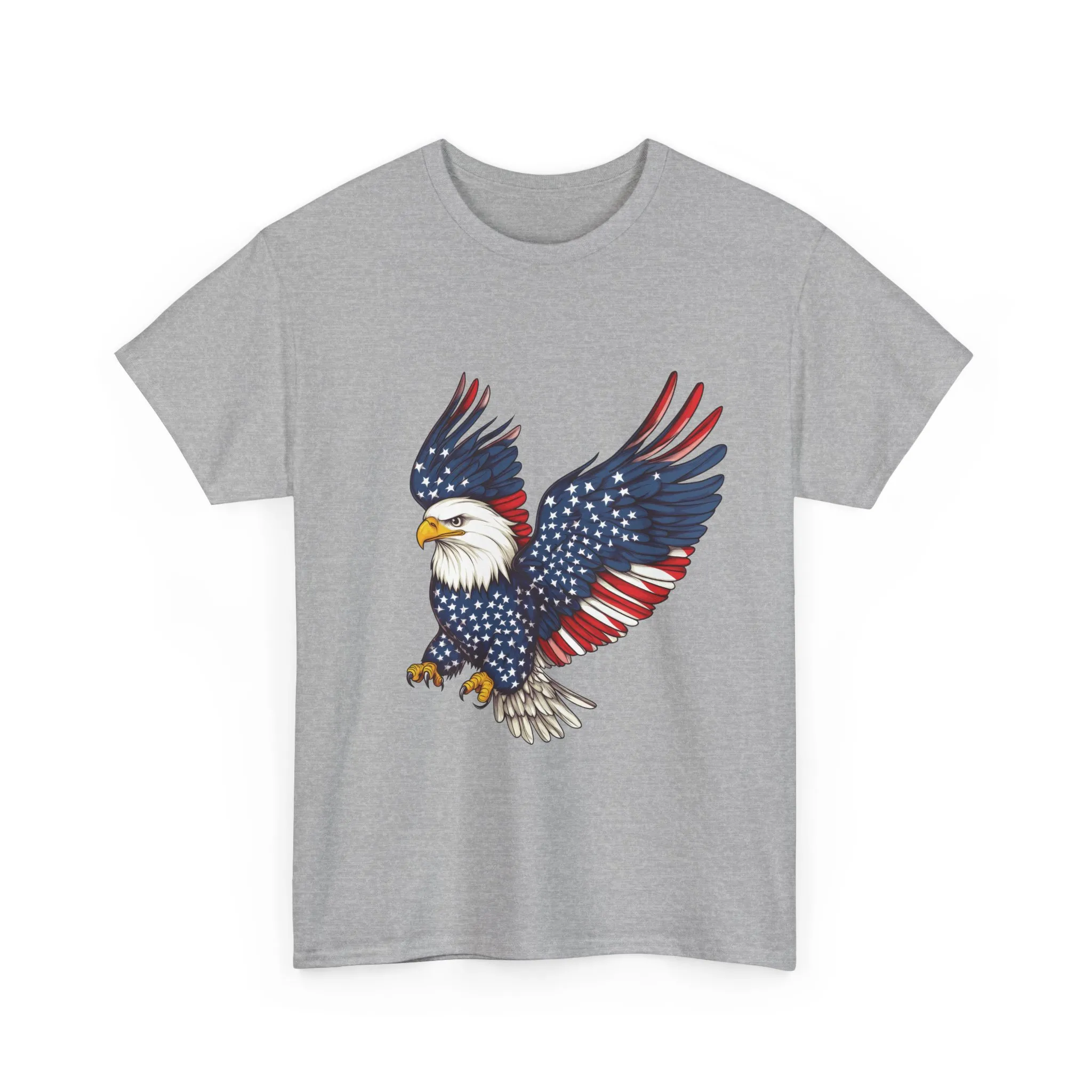 Patriotic Eagle Tee, Unisex Heavy Cotton T-Shirt for Independence Day, Memorial Day, Veterans Day, Gift for Nature Lovers, Casual Wear - Image 9