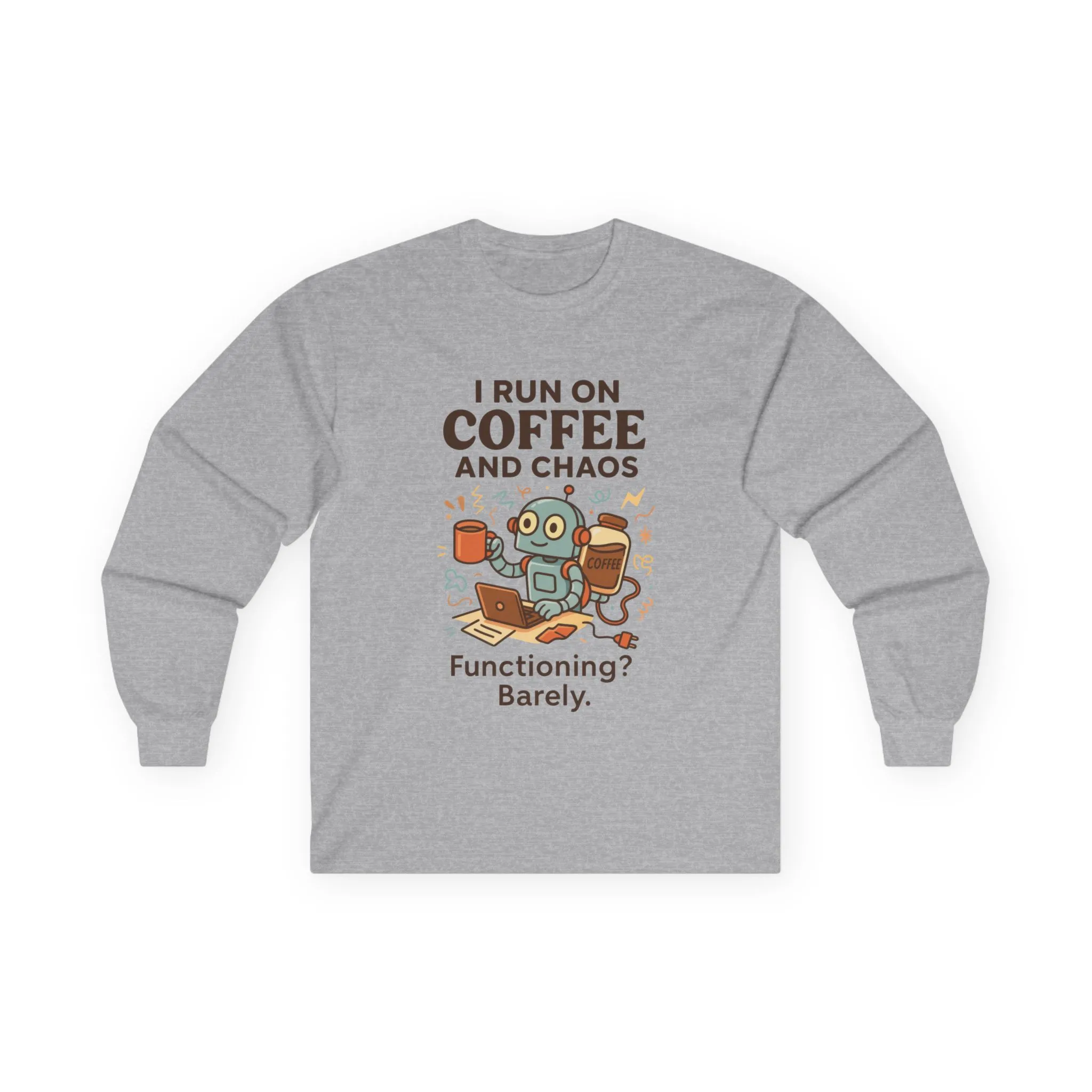 Coffee Lover Long Sleeve Tee, Tee for Coffee Enthusiasts, Funny Gift for Coffee Lovers, Unisex Long Sleeve Shirt, Work from Home Humor Tee