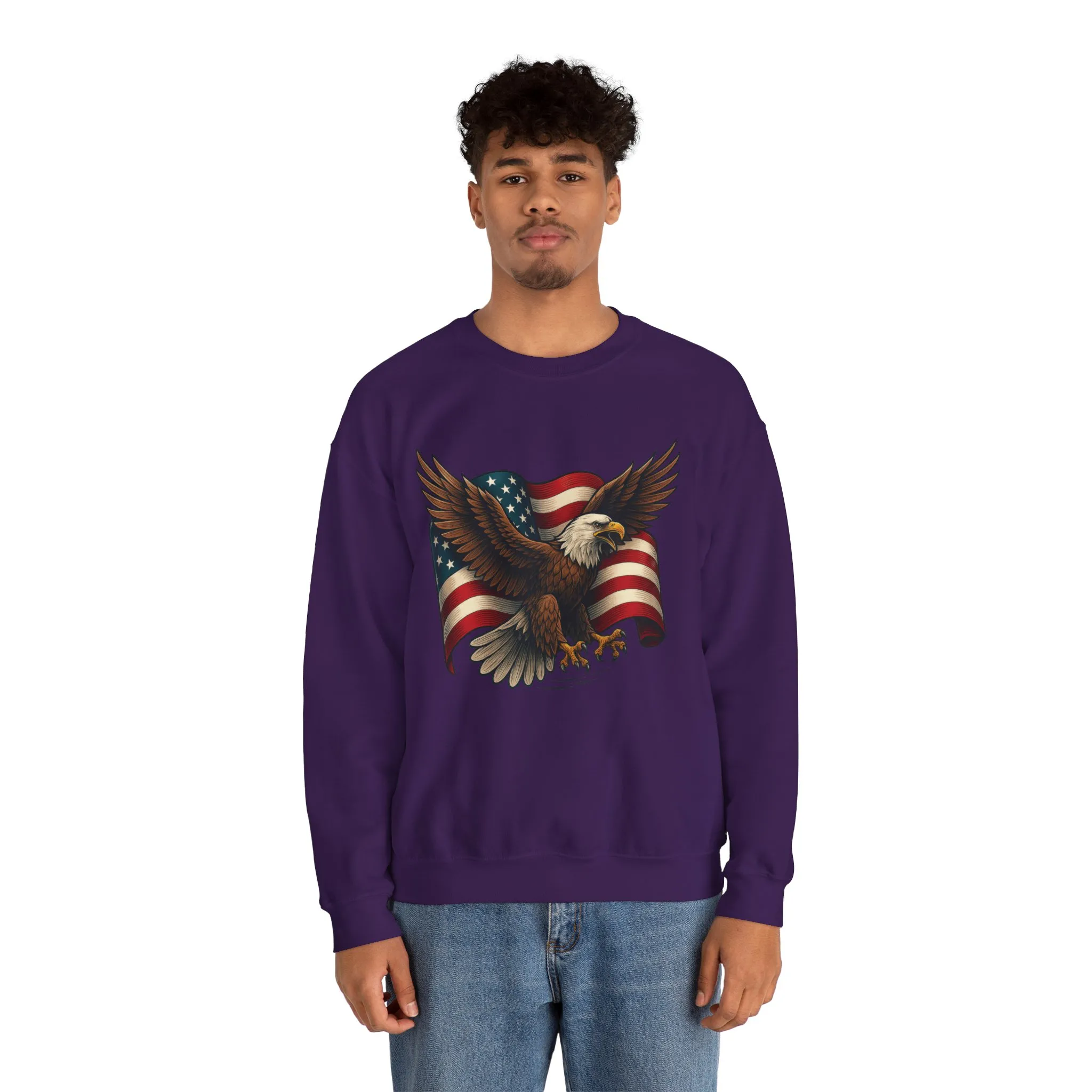 Patriotic Eagle Sweatshirt - Unisex Crewneck, USA Flag Apparel, Memorial Day, Veteran's Day, Independence Day, Gift for Patriots - Image 46