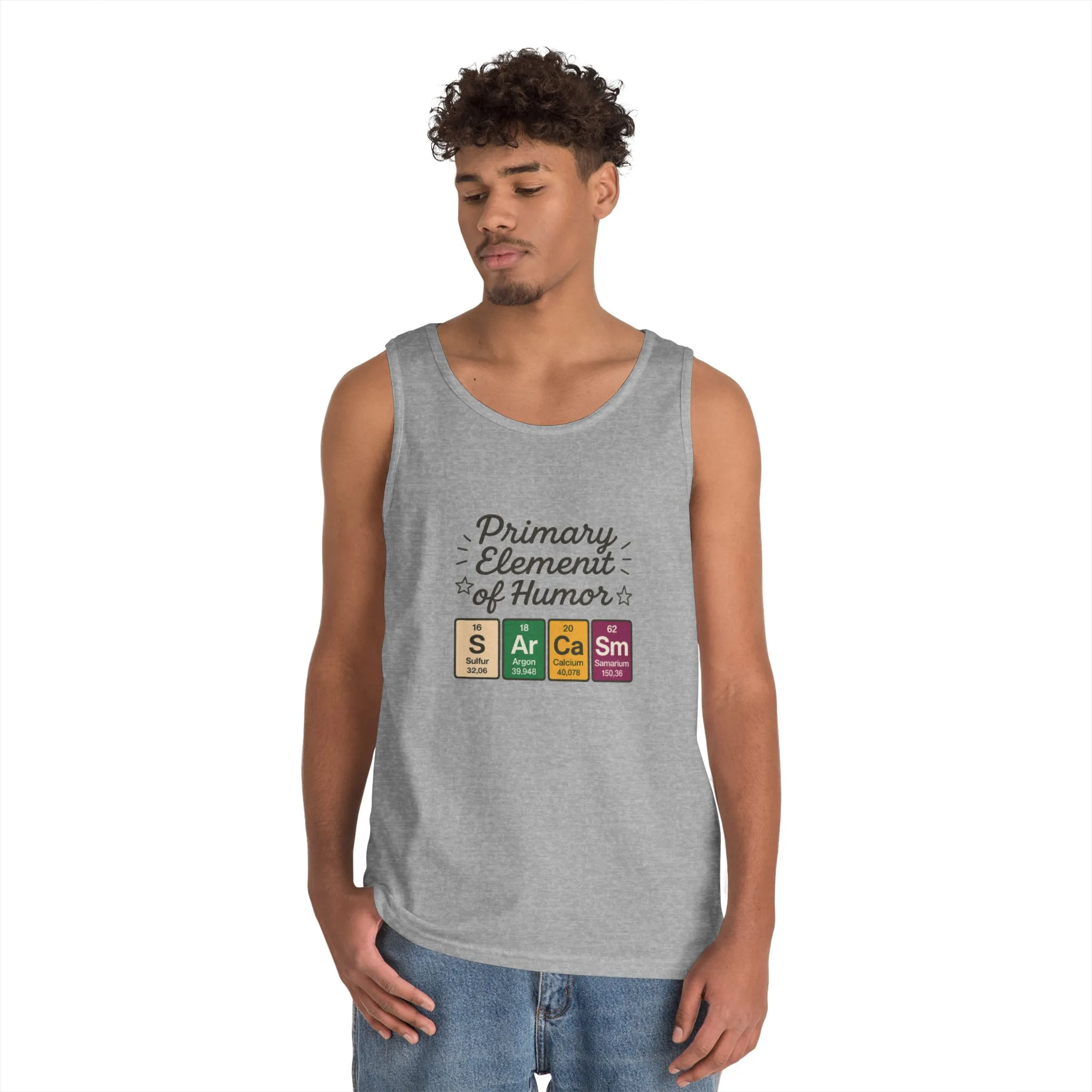 Sarcasm Tank Top for Men, Funny Chemistry Shirt, Science Humor Sleeveless Tee, Nerdy Summer Gym Shirt for Him, Chemistry Elements