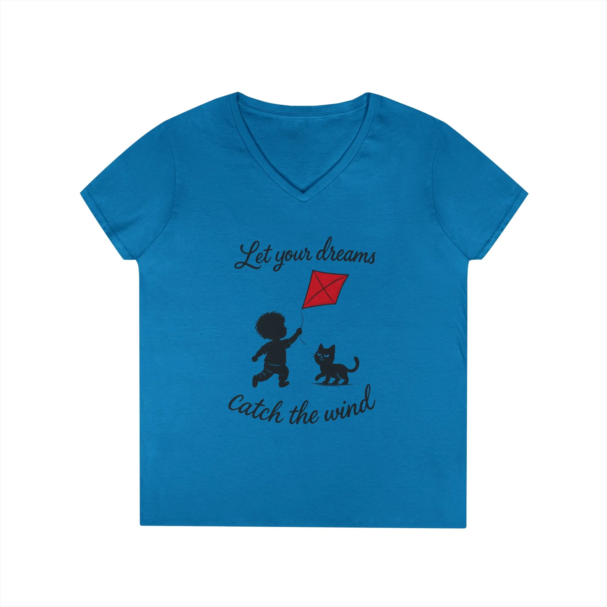 Cat Lover Girls' V-Neck T-Shirt, Gift for Birthday, Cat Lover T-Shirt, Cat Mom Gift, Gift for Kids and Animal Lovers - Image 13