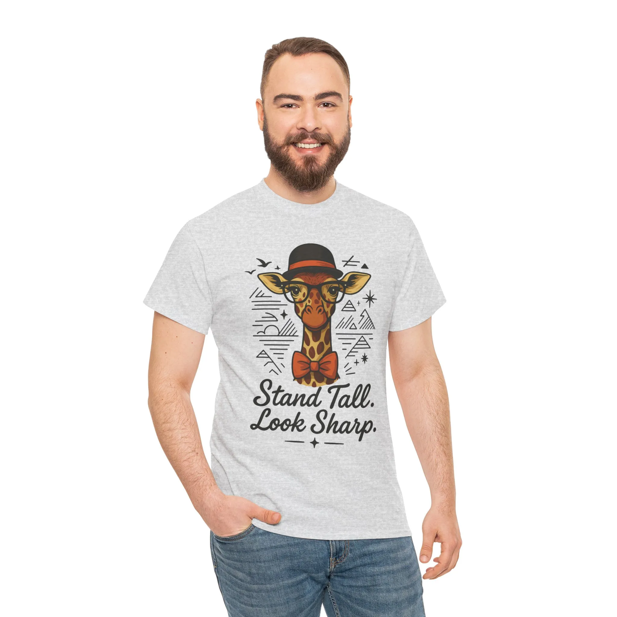 Hipster Giraffe T-Shirt with Hat and Glasses, Whimsical Giraffe Tee, Fun Gift, Cute Graphic Shirt, Unisex Heavy Cotton Tee - Image 37