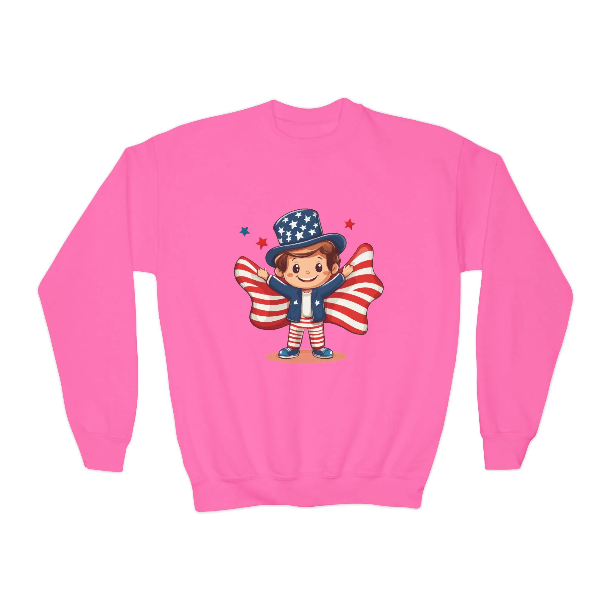 Patriotic Youth Crewneck Sweatshirt, Kids Flag Sweatshirt, July 4th Outfit, Independence Day Gear, Americana Sweatshirt, Holiday Clothing - Image 16