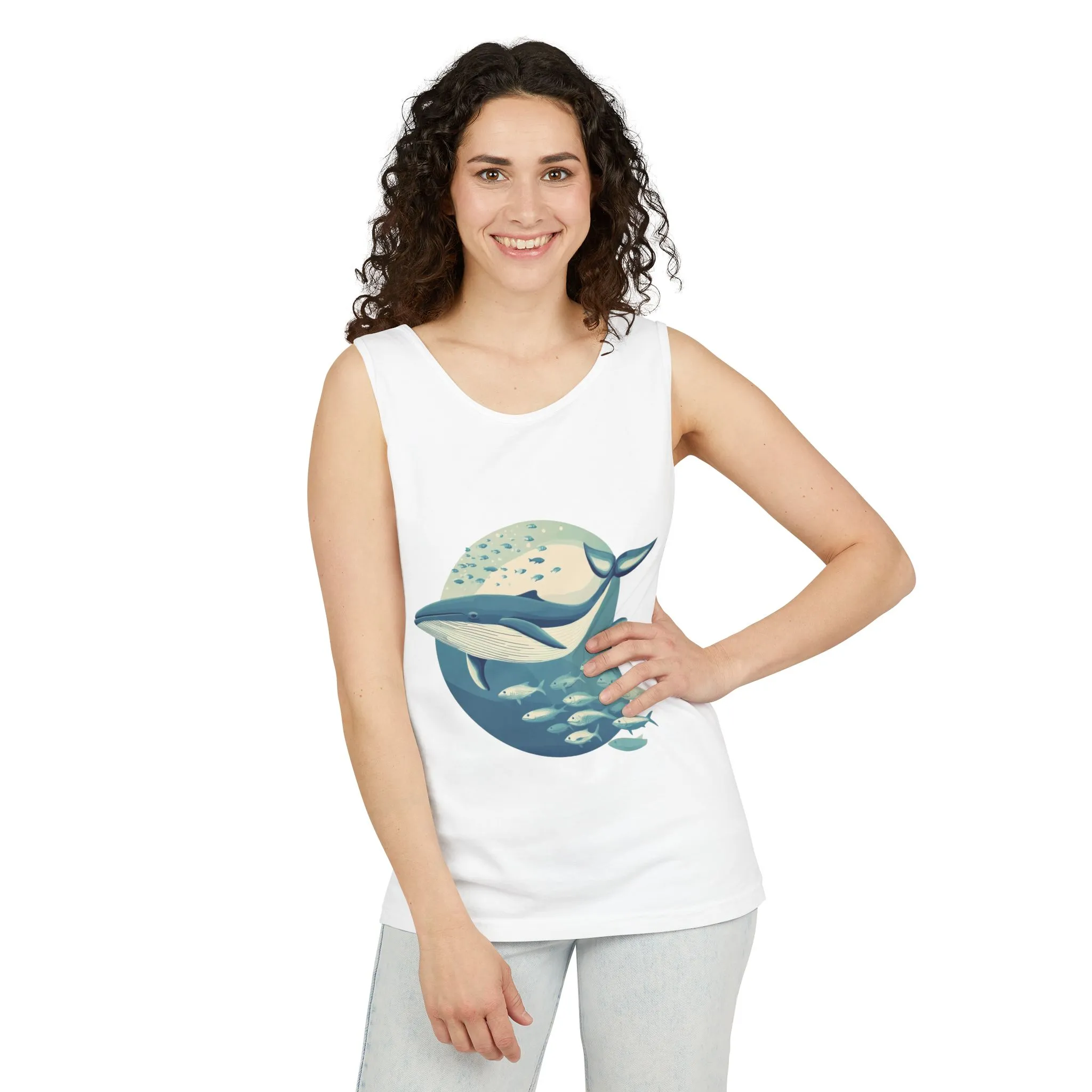 Ocean-Inspired Unisex Tank Top, Whale Design Shirt, Summer Casual Wear, Beach Vibes Gift, Eco-Friendly Fashion - Image 5