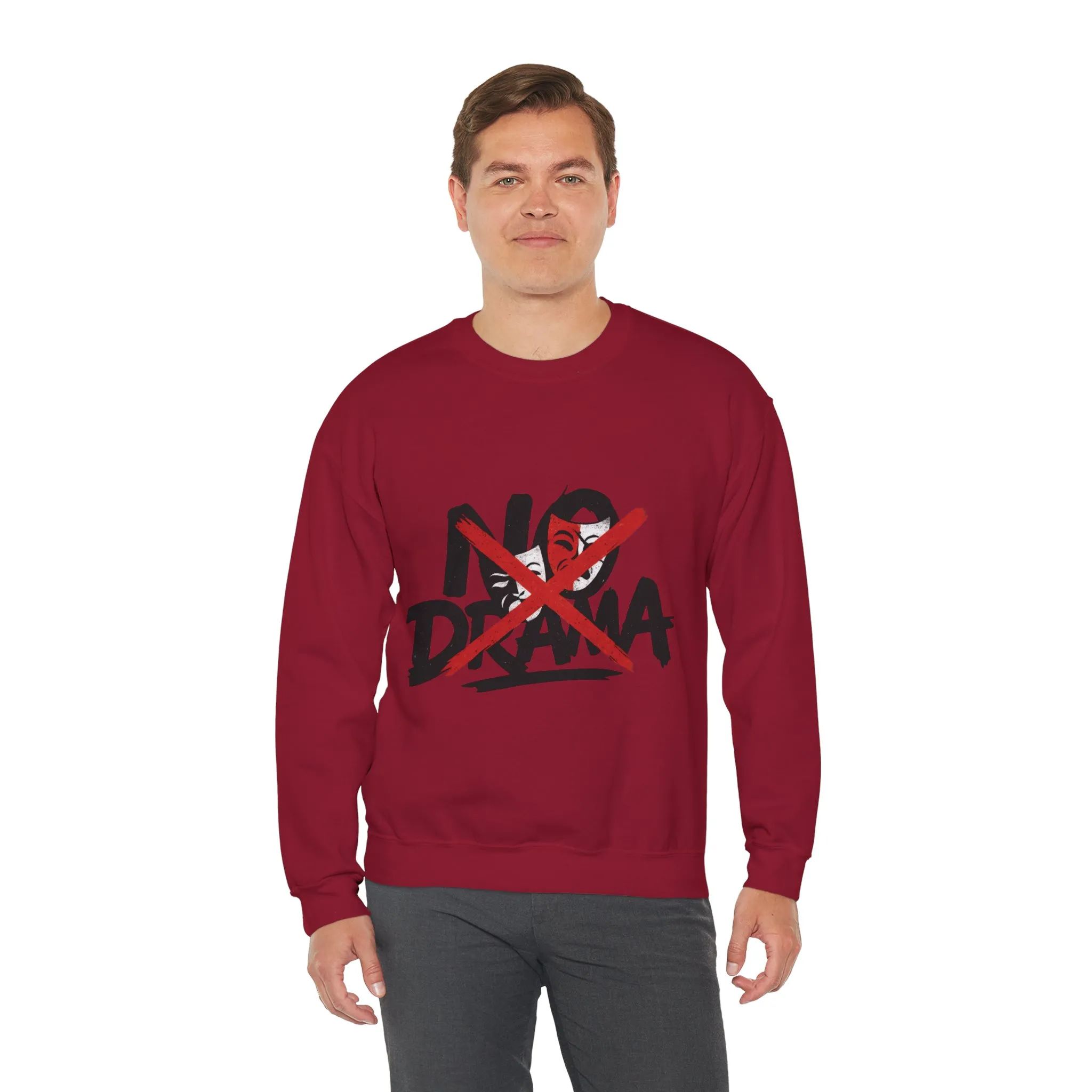 No Drama Mens Crewneck Sweatshirt, Casual Everyday Wear, Gift for Friends, Relaxed Vibes, Comfortable Fashion - Image 21