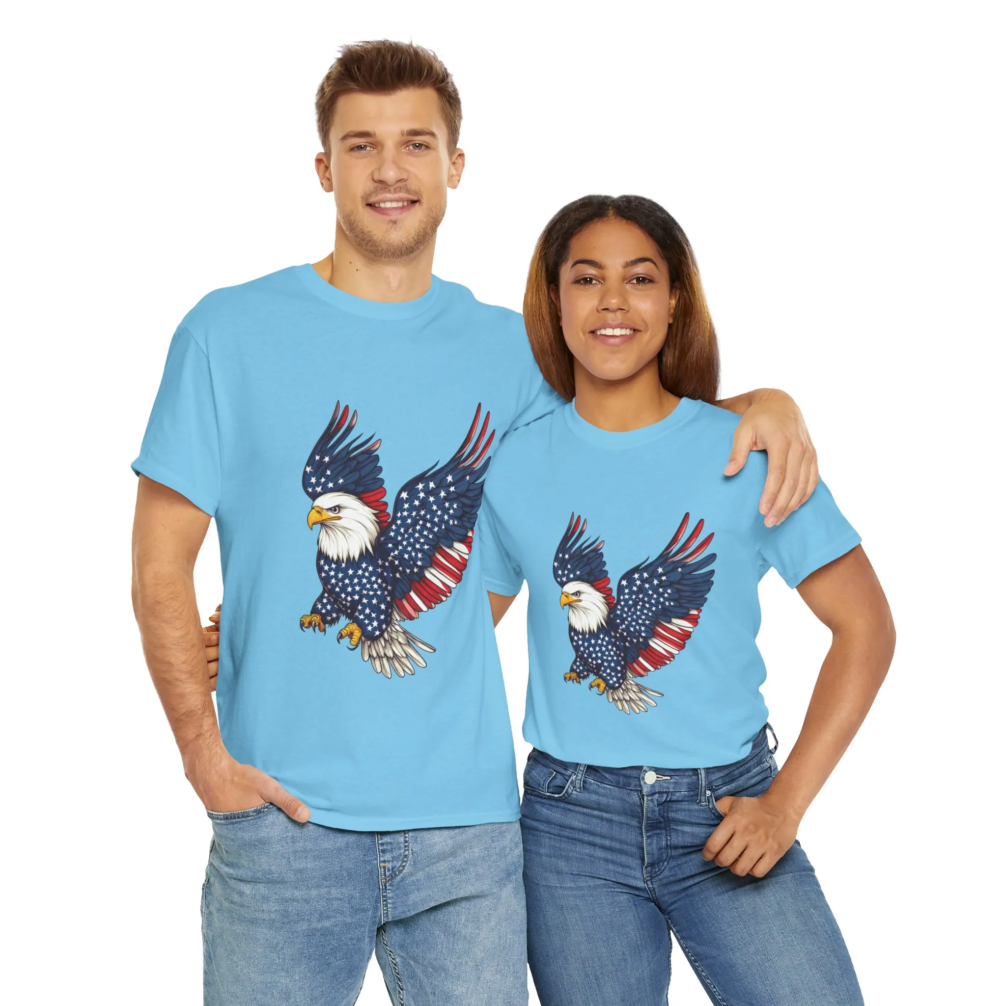Patriotic Eagle Tee, Unisex Heavy Cotton T-Shirt for Independence Day, Memorial Day, Veterans Day, Gift for Nature Lovers, Casual Wear - Image 19