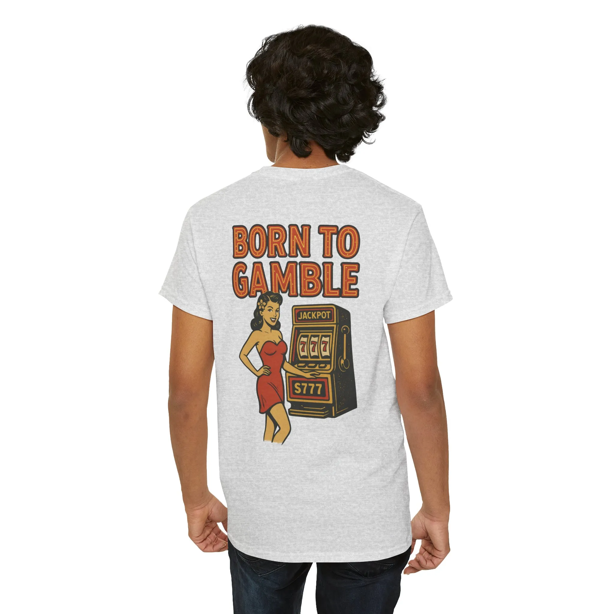 Lucky Hand Unisex Heavy Cotton Tee, Casino T-Shirt, Gambler Gift, Gambling Humor Tee, Playful Gaming Apparel, Lucky Shirt, Slot Machine Tee - Image 7