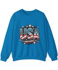 USA Pride Crewneck Sweatshirt, Comfortable Unisex Top, Great for Fourth of July, Independence Day, Everyday Wear, Cozy Gift