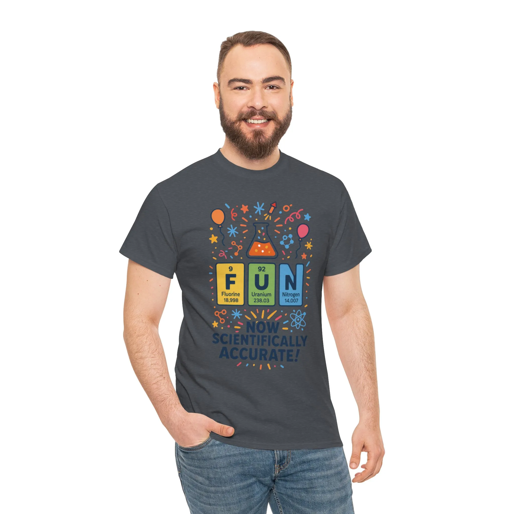 Fun Science Unisex Heavy Cotton Tee, Perfect for STEM Lovers, Gift for Science Teachers, FUN Periodic Table Tee,Nerdy Unisex Shirt - Image 4