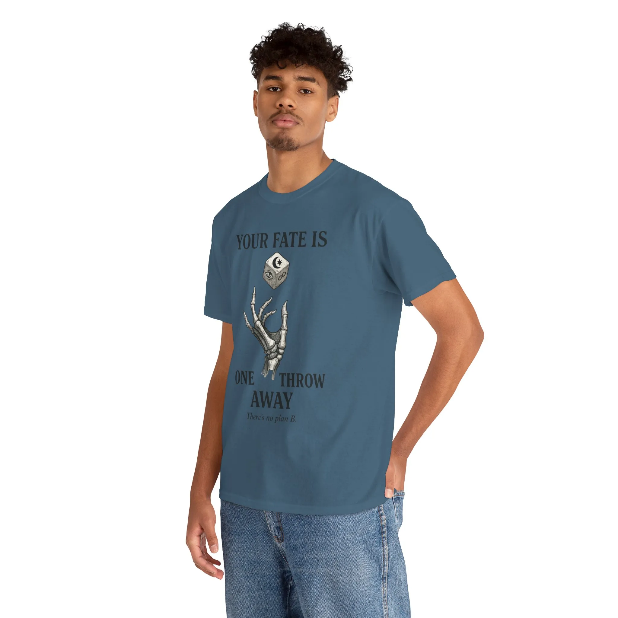 Your Fate Mens Heavy Cotton Tee, Skeleton Dice Graphic T-Shirt, Trendy Gift for Gamers, Gambling Tee, Unique Quote Apparel - Image 18