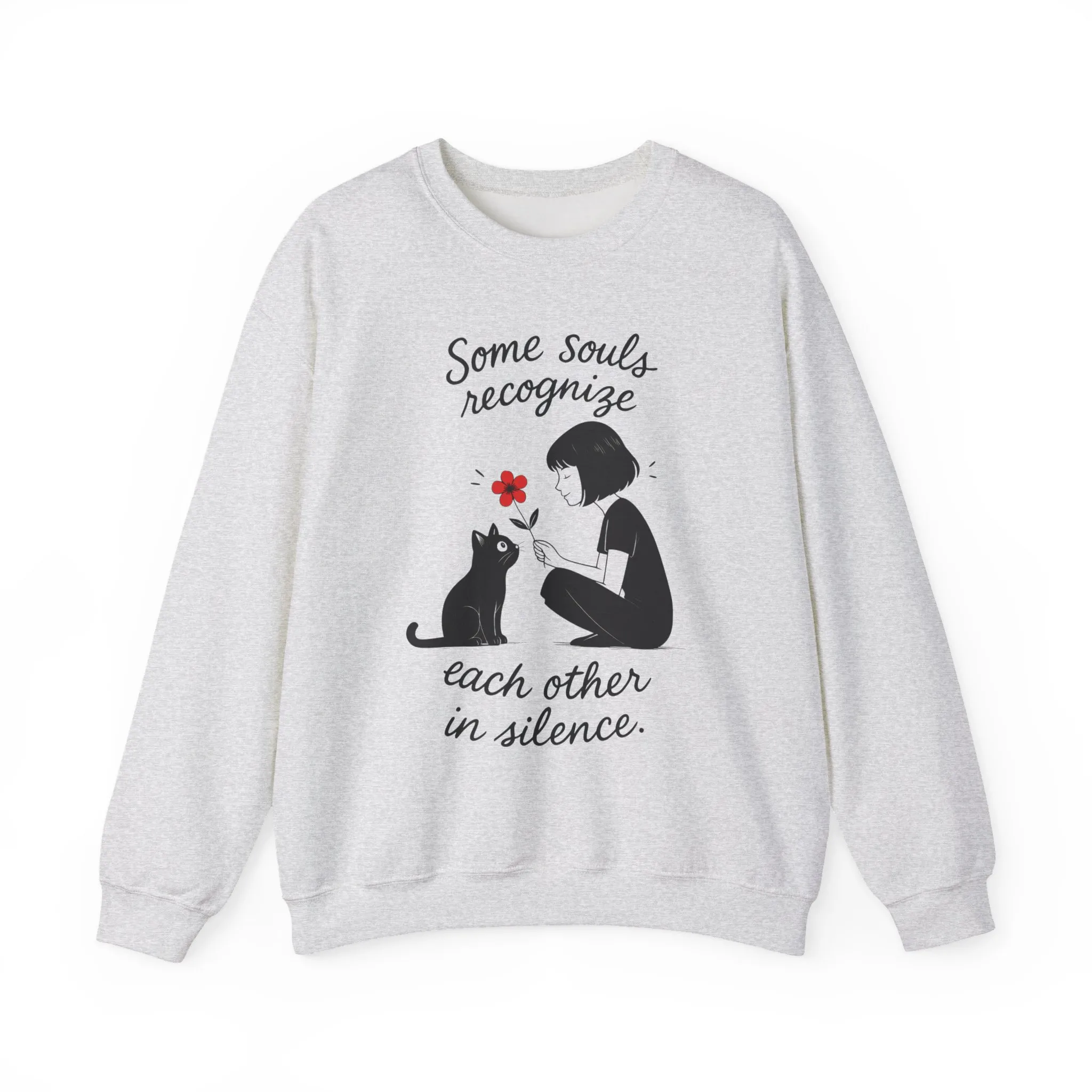 Soulful Cat and Human Crewneck Sweatshirt, Cozy Gift for Cat Lovers, Womens Sweatshirt, Animal Lover Apparel, Thoughtful Gift Idea - Image 7